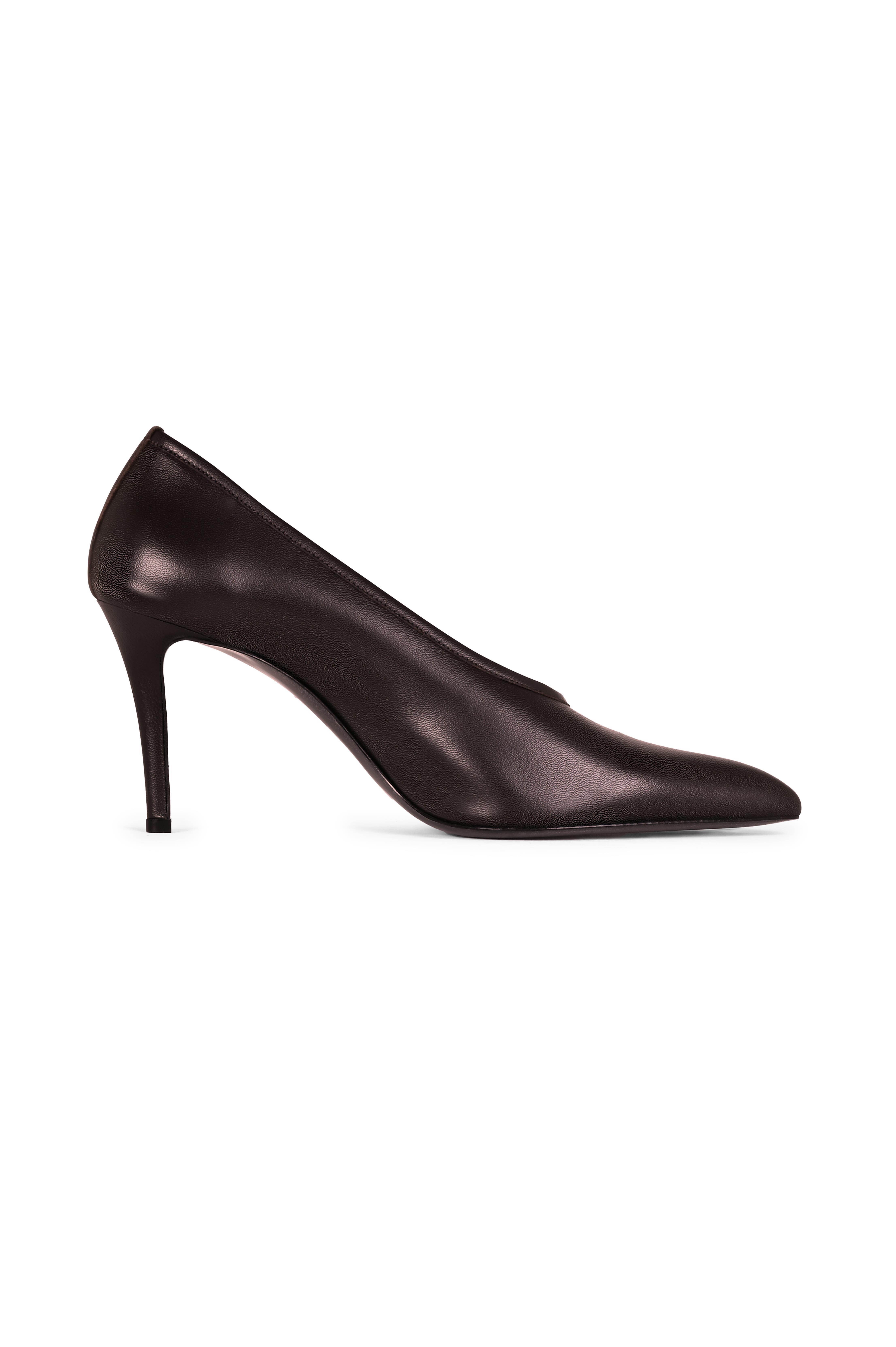 Kahverengi Streç Deri Stiletto