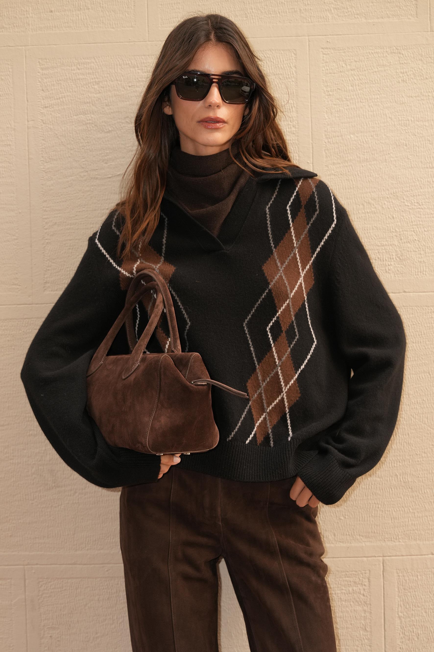 Kahverengi Süet Oxford Bag