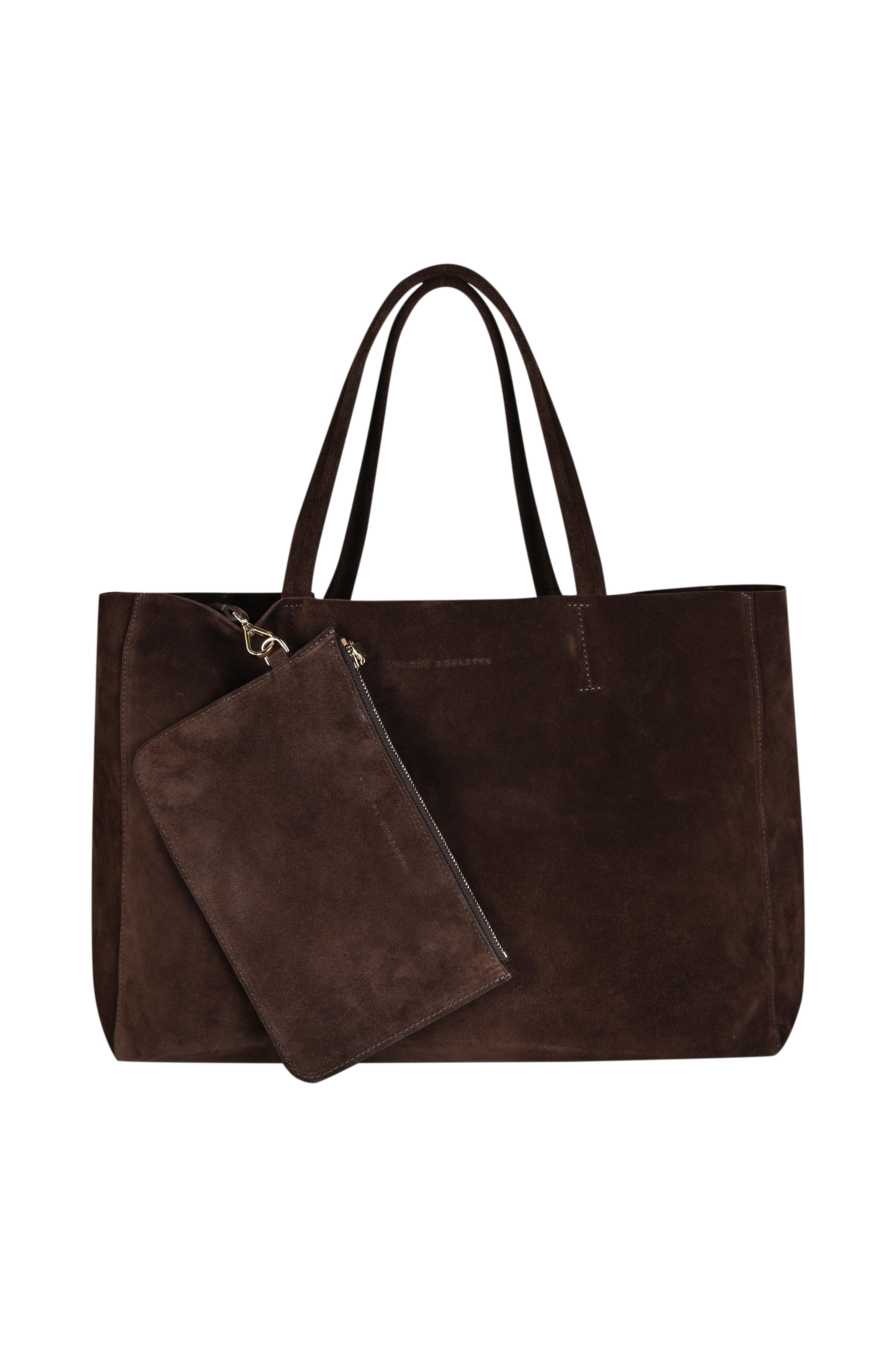 Kahverengi Süet Shopping Bag