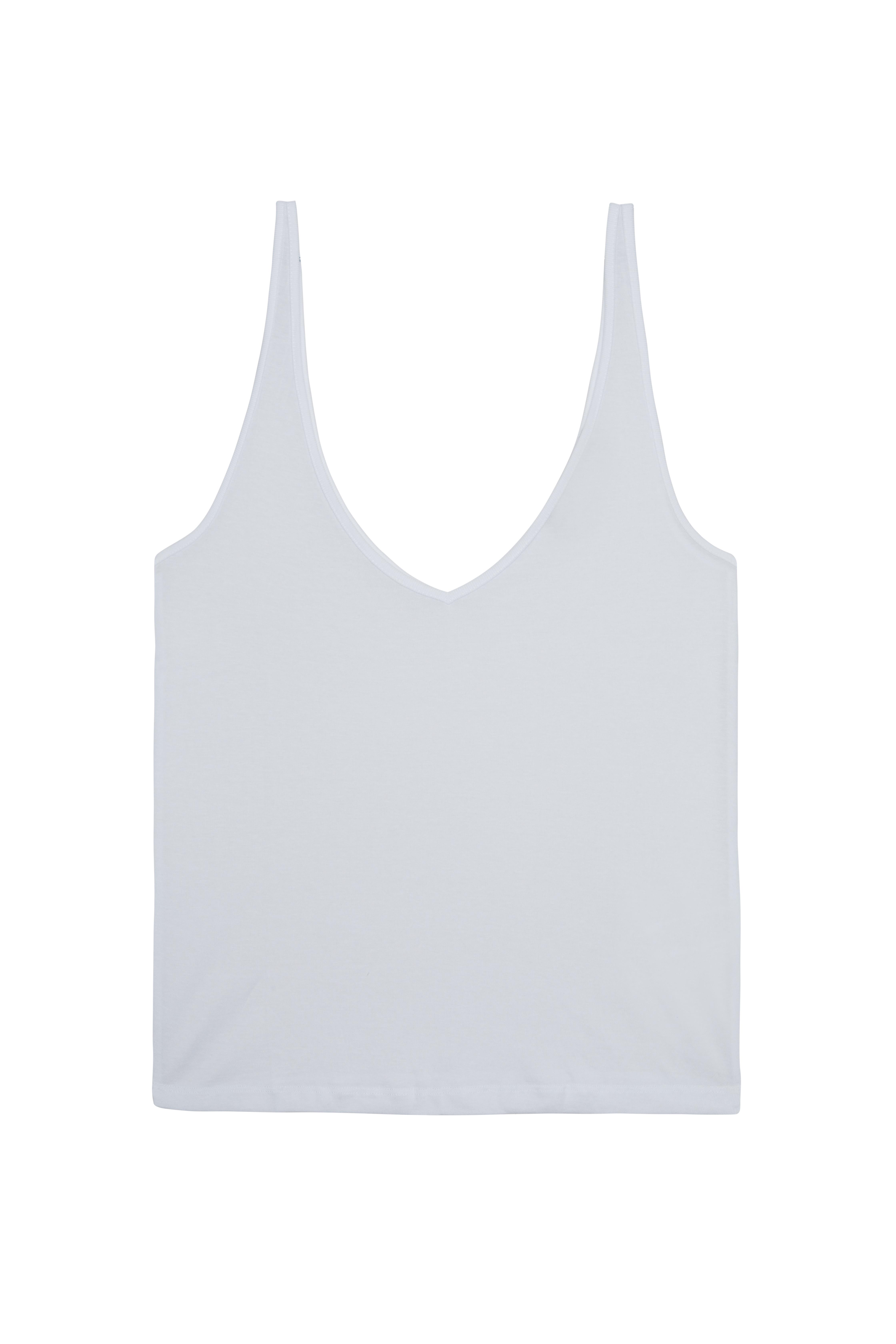 Kırık Beyaz V Yaka Dökümlü Atlet