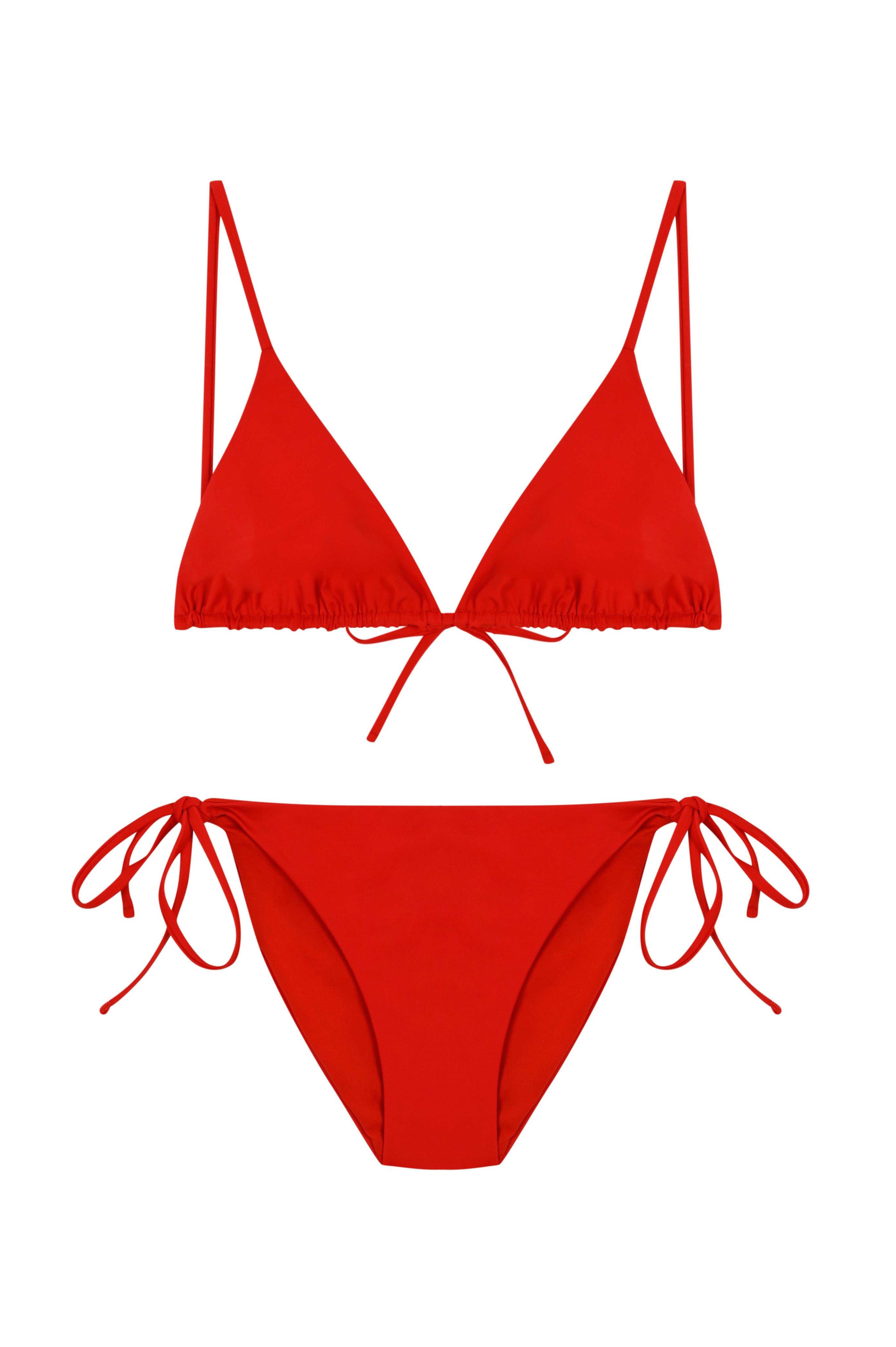 Kırmızı İbiza Üçgen Bikini