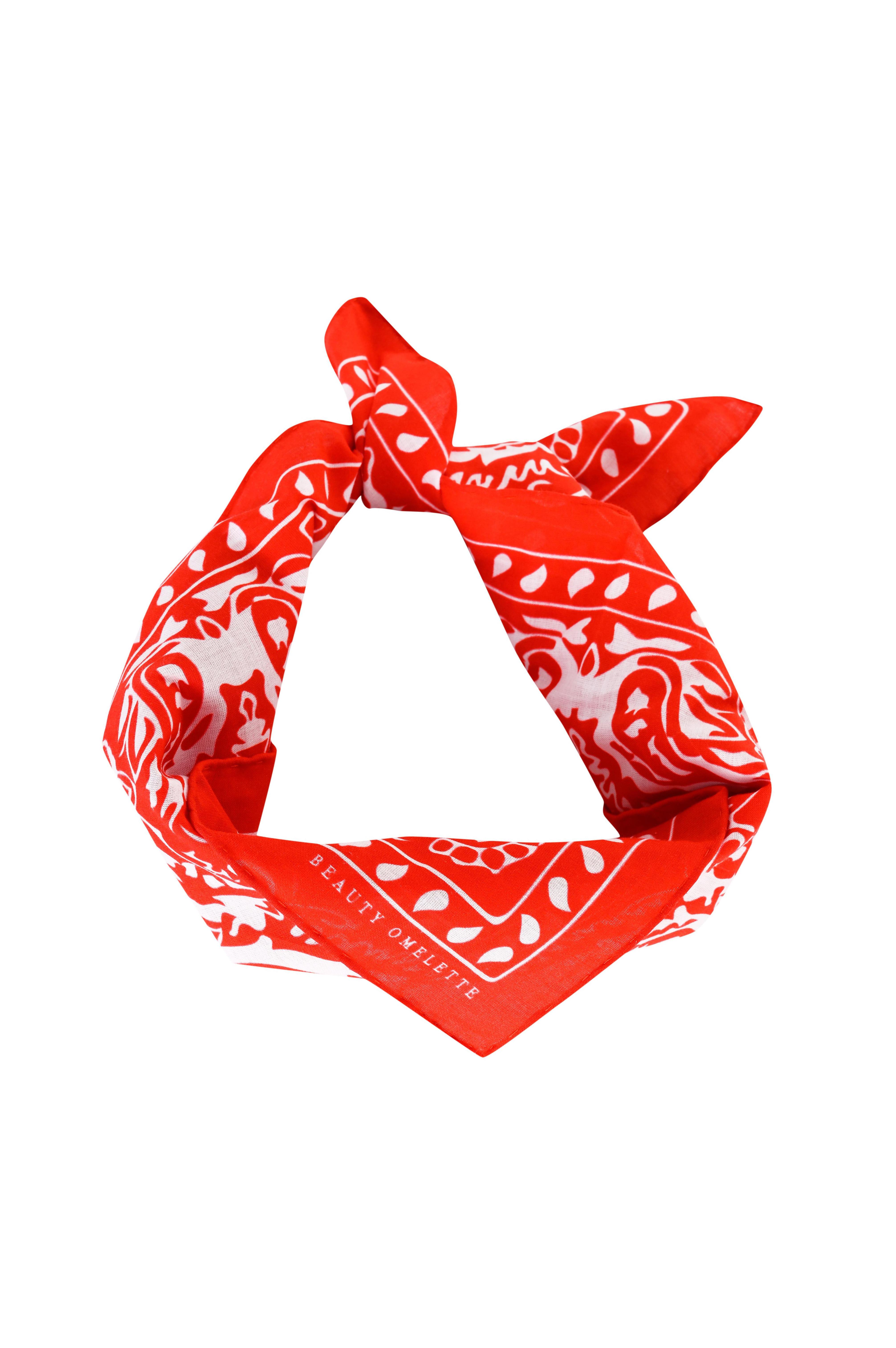 Kırmızı Şal Desen 55x55 Pamuk Fular