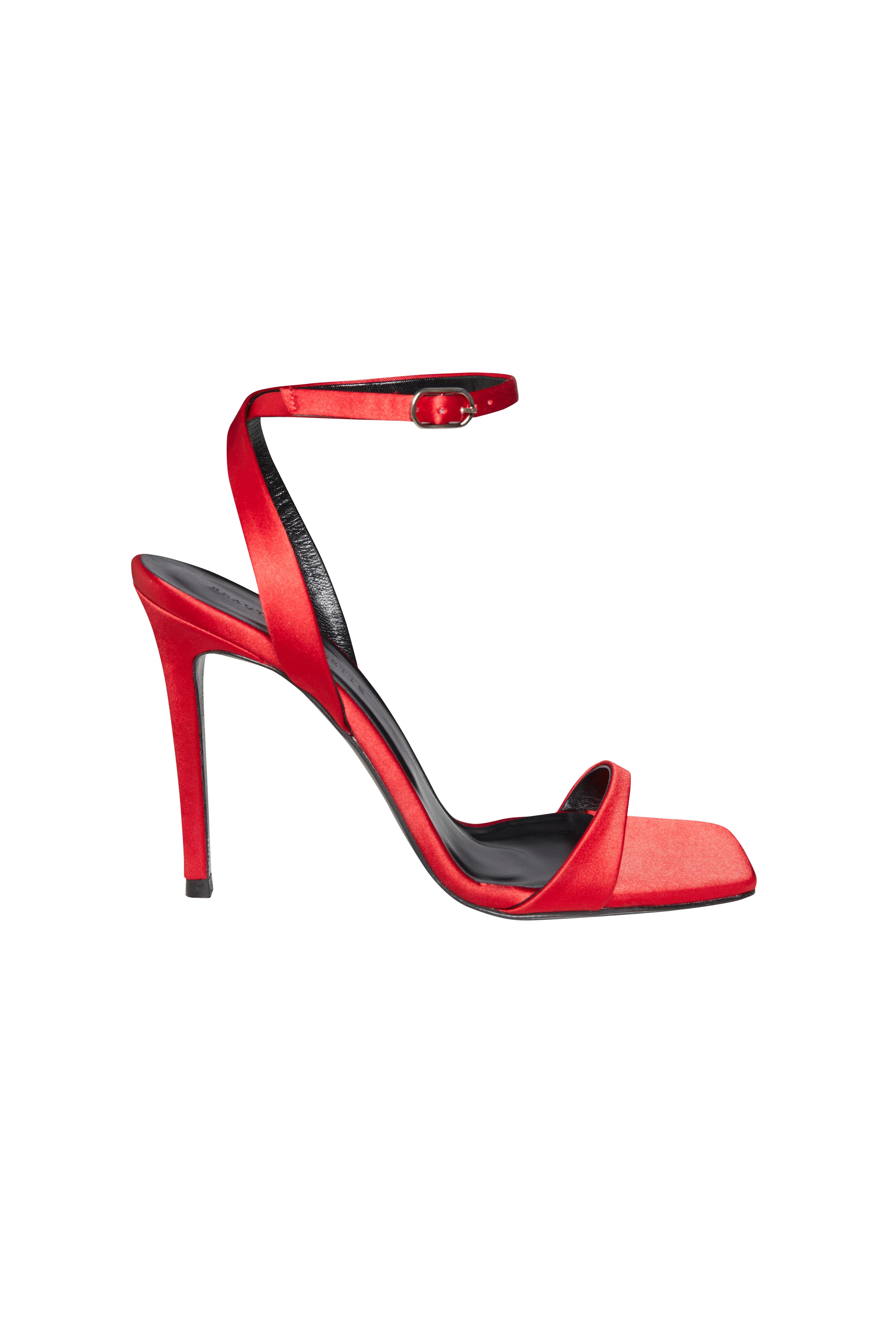 Kırmızı Saten Çapraz Bağlamalı Anna