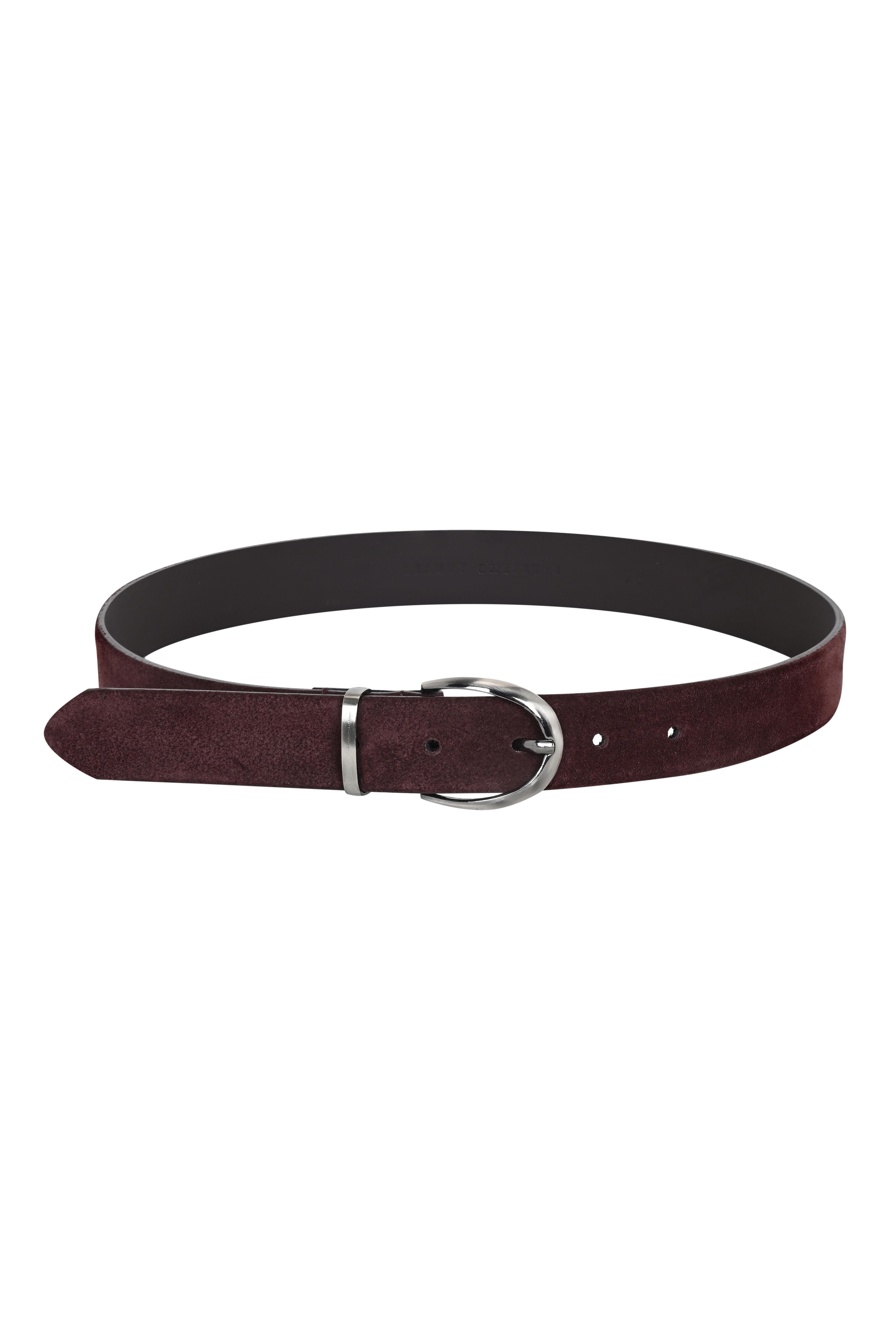 Kızıl Kahve Çift tokalı Süet Kemer