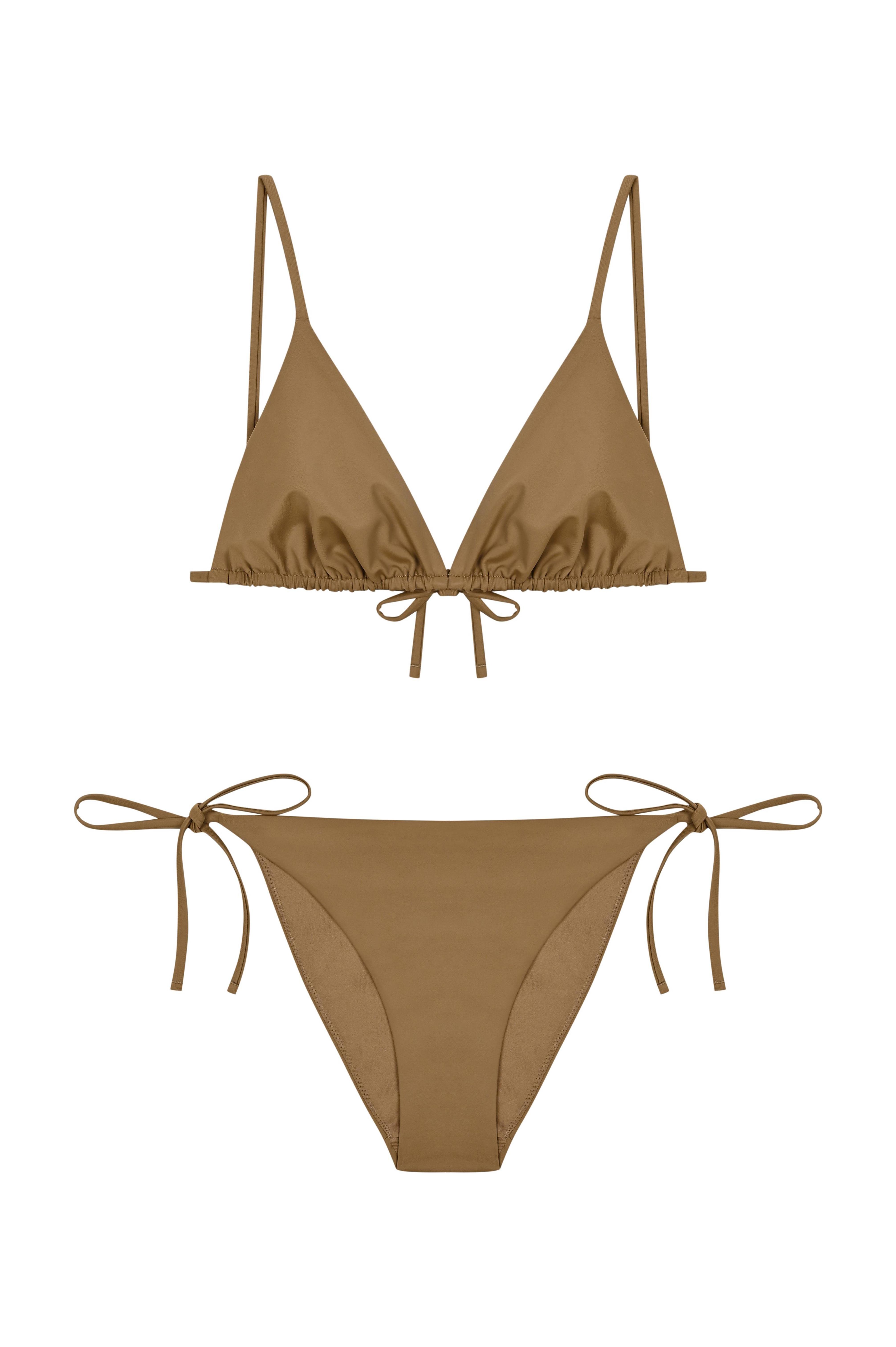 Koyu Camel İbiza Üçgen Bikini