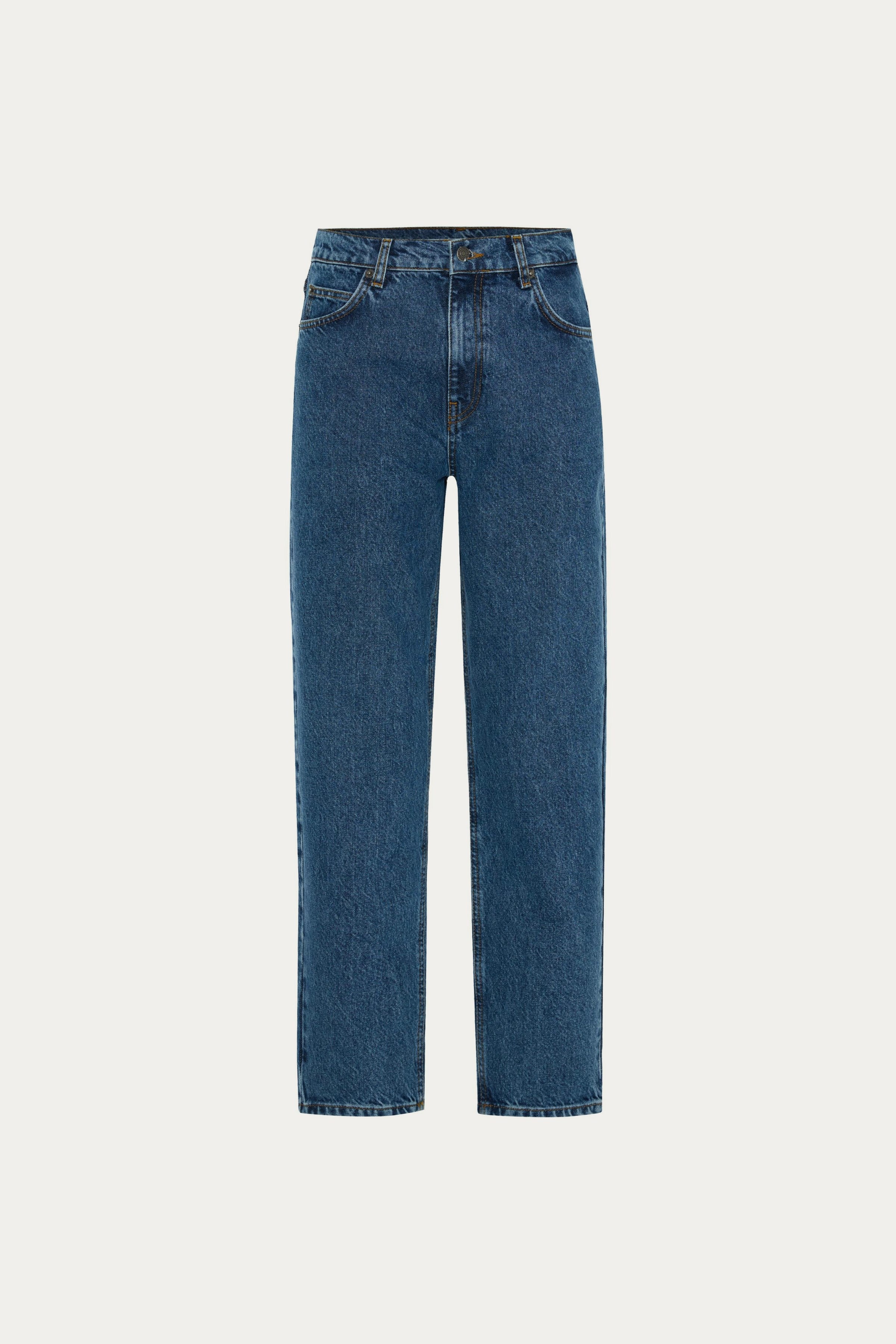 Koyu Mavi Vintage High Waist Jean
