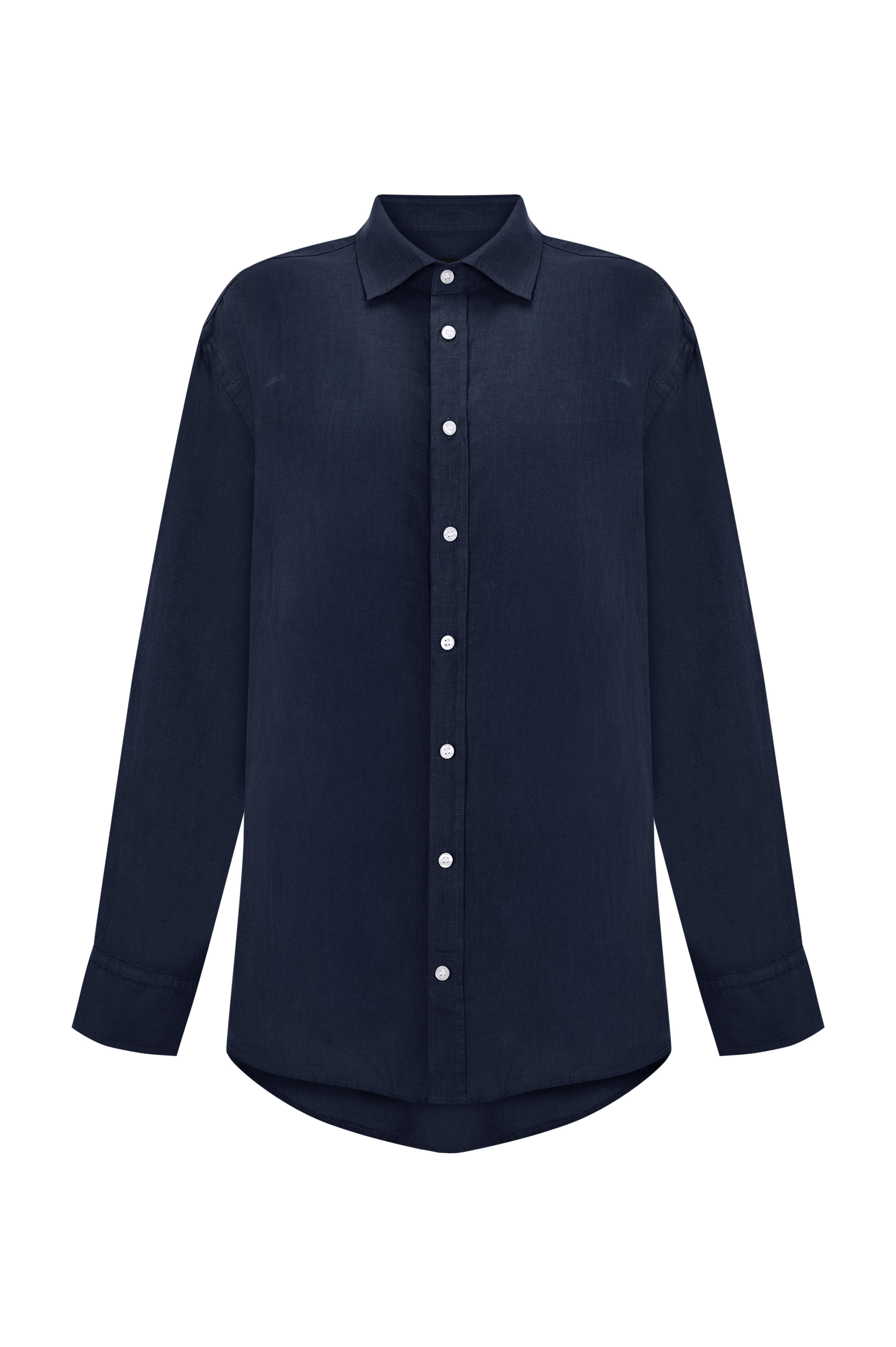 Lacivert Keten Gömlek