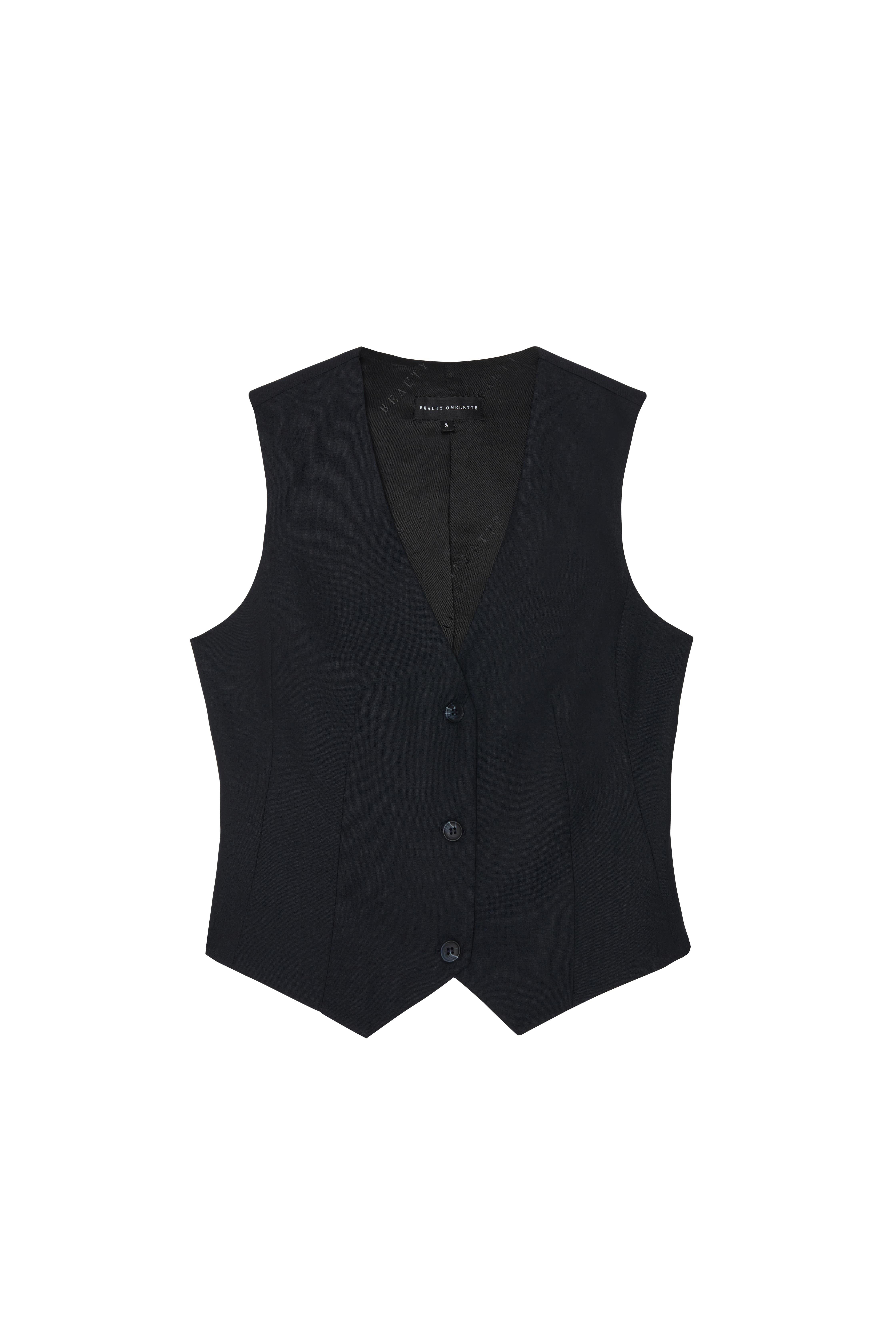 Lacivert Klapasız Yünlü Yelek