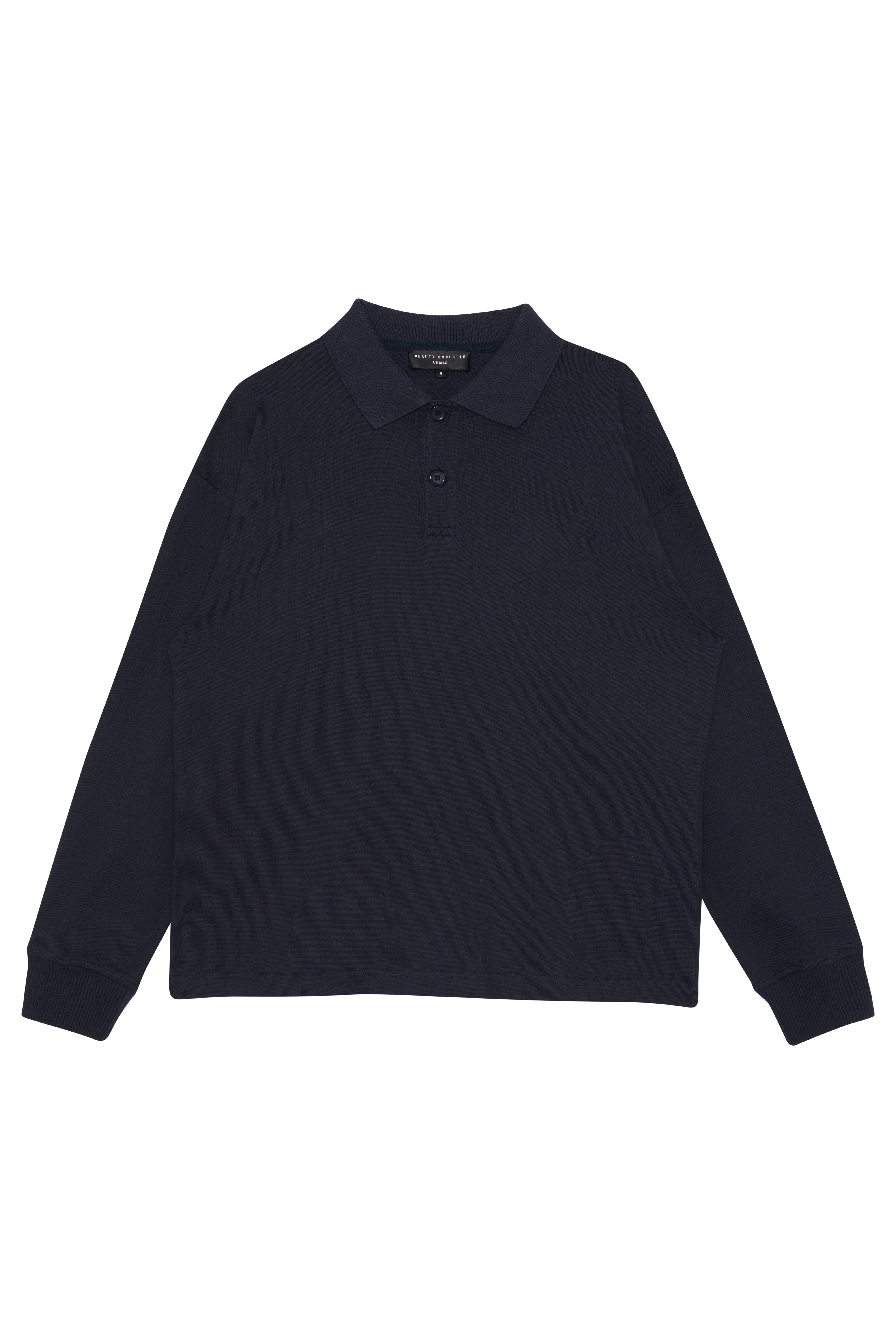 Lacivert Polo Yaka Sweatshirt