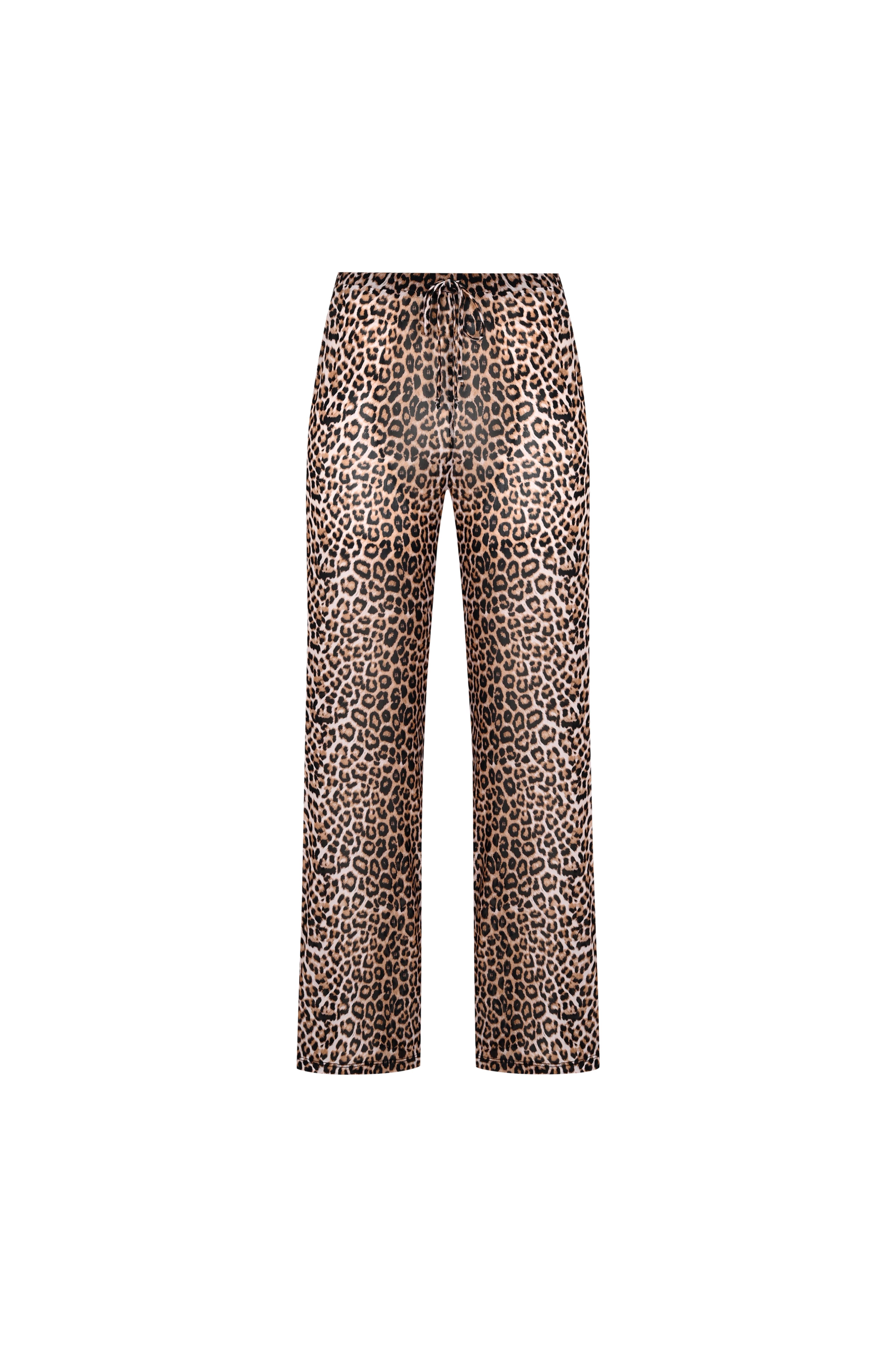Leopar Desen Tül Lastikli Bol Pantolon