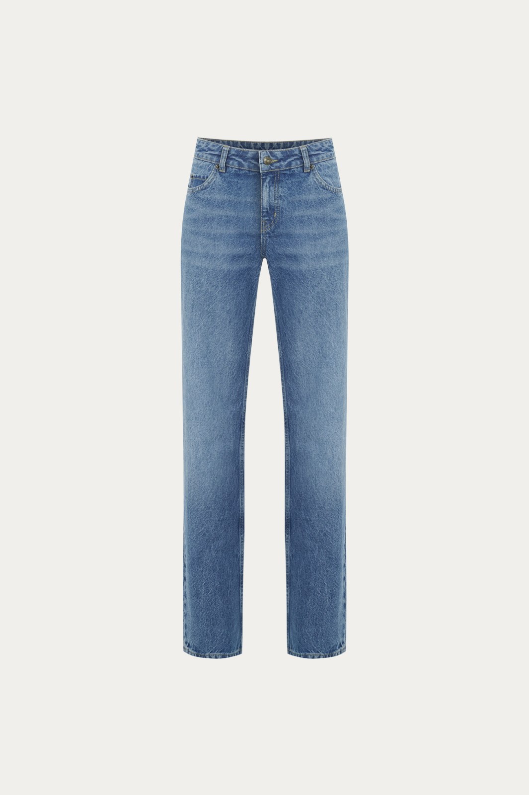 Orta Mavi Low Waist Straight Fit Jean
