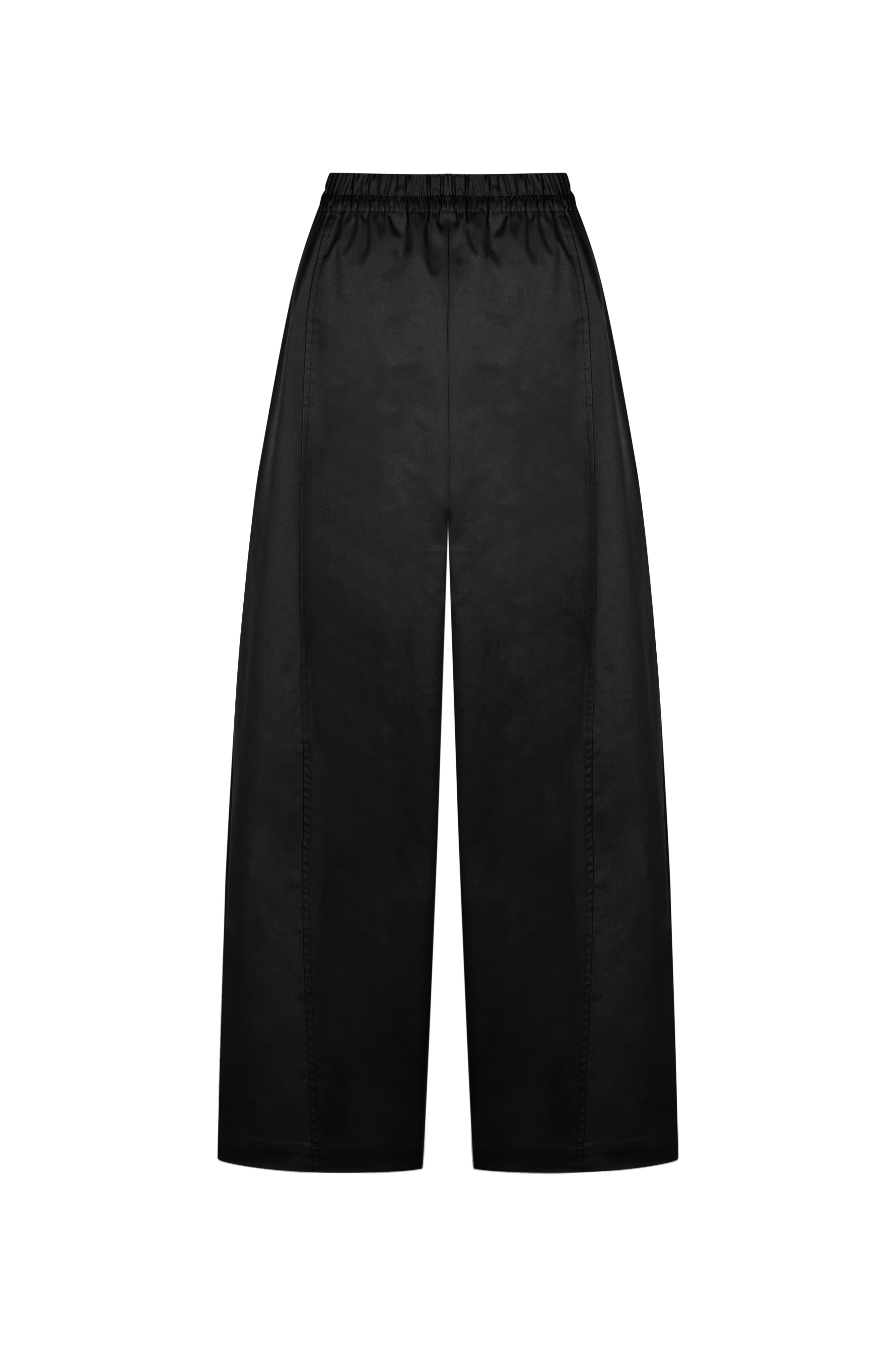 Siyah Beli Lastikli Poplin Pantolon