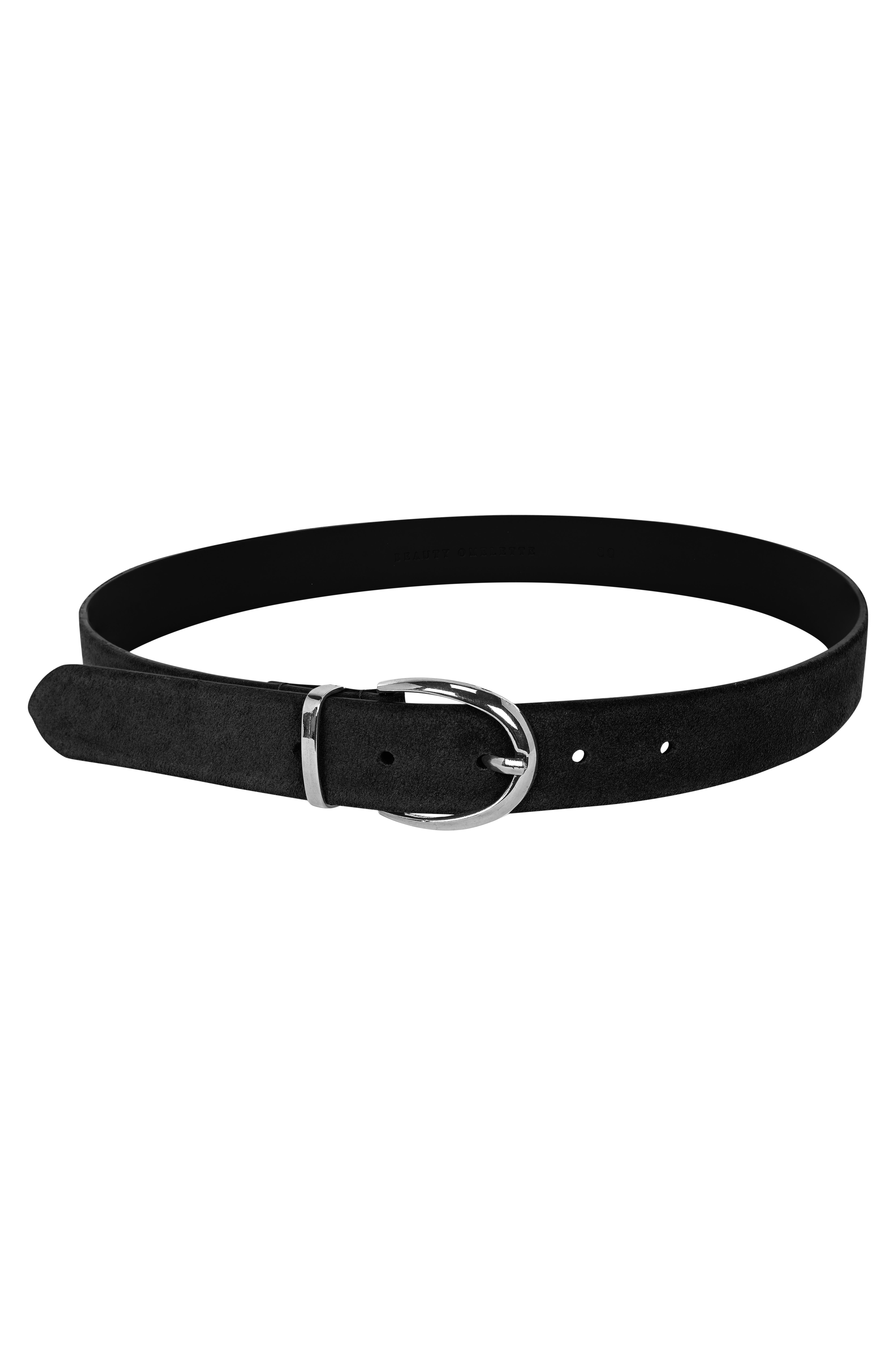 Siyah Çift tokalı Süet Kemer