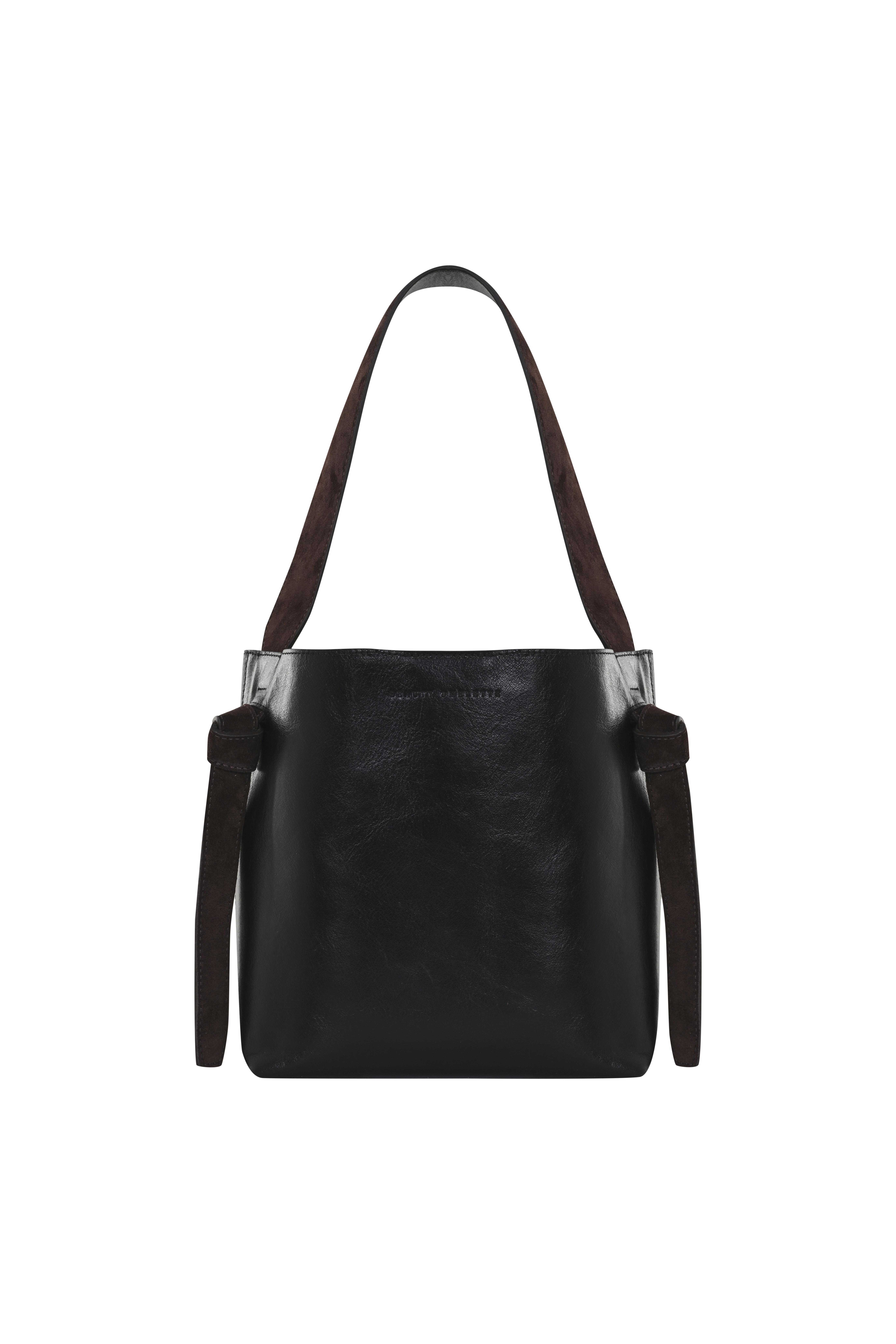 Siyah Deri Mini Kova Çanta