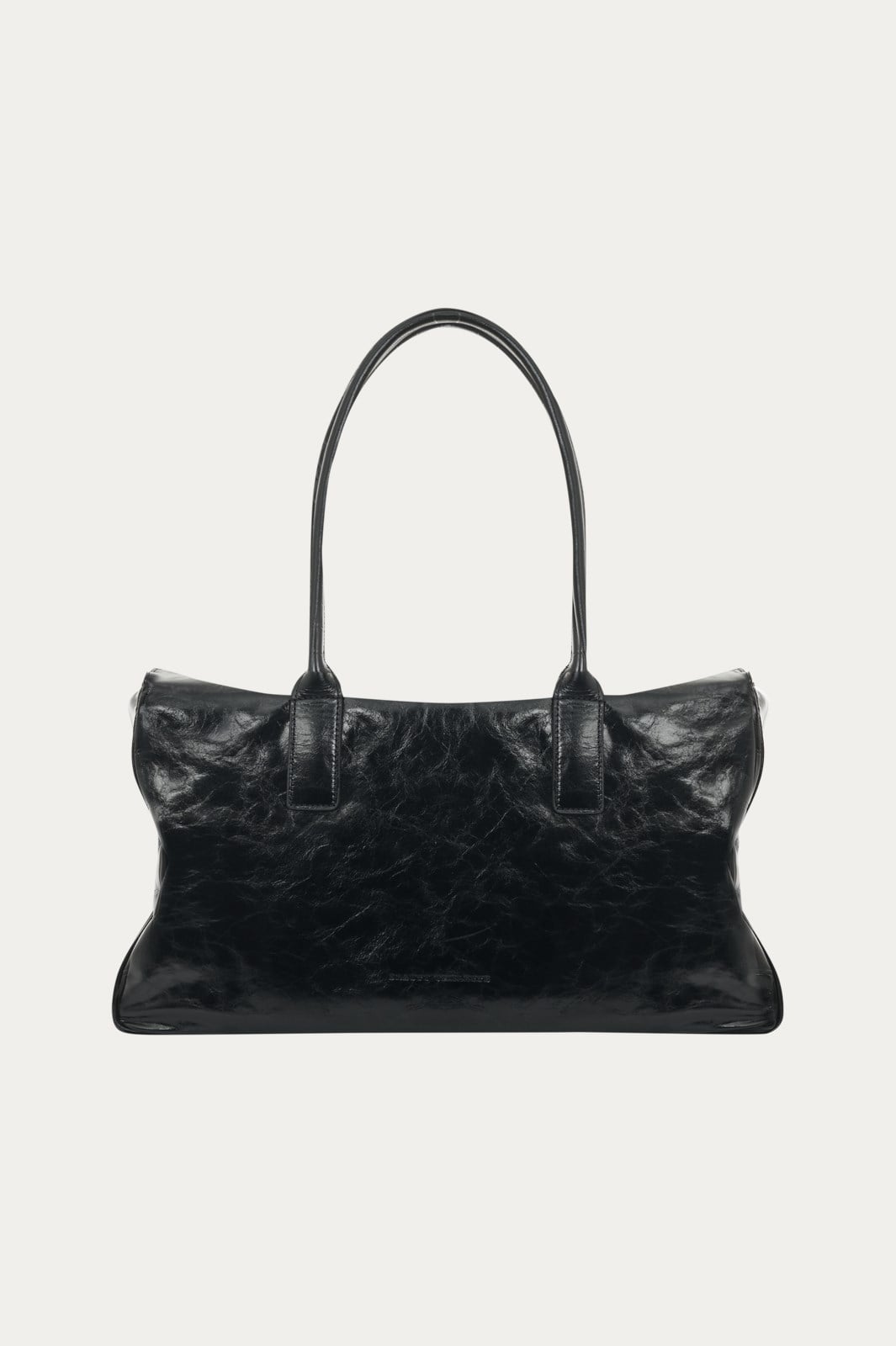 Siyah Deri Raphael Shopping Bag