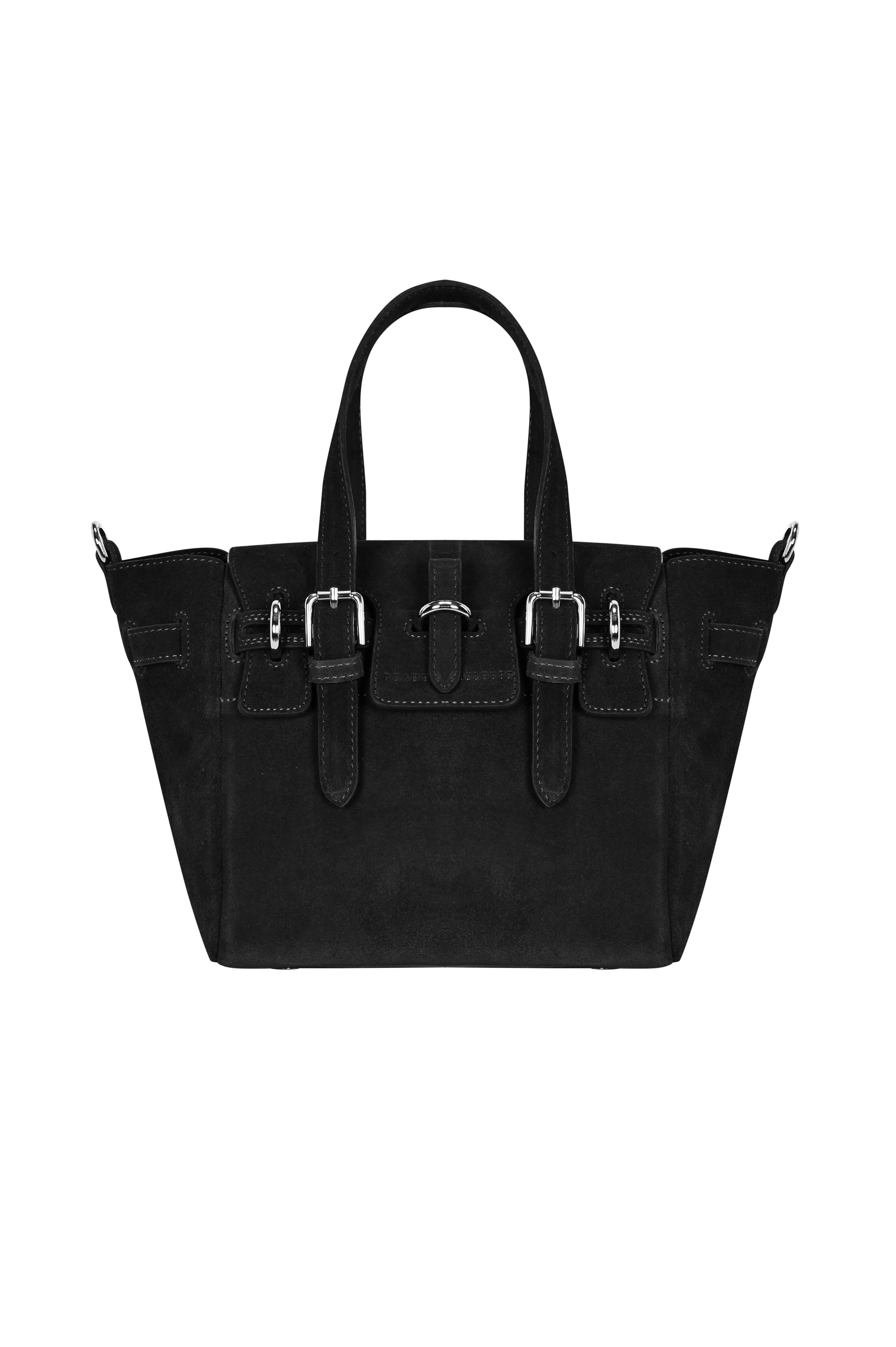 Siyah Gabrielle Süet Mini Bag Silver