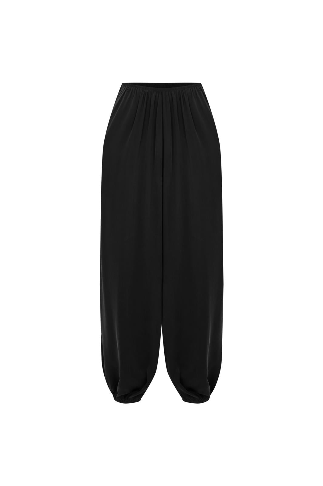 Siyah Harem Cupro Pantolon