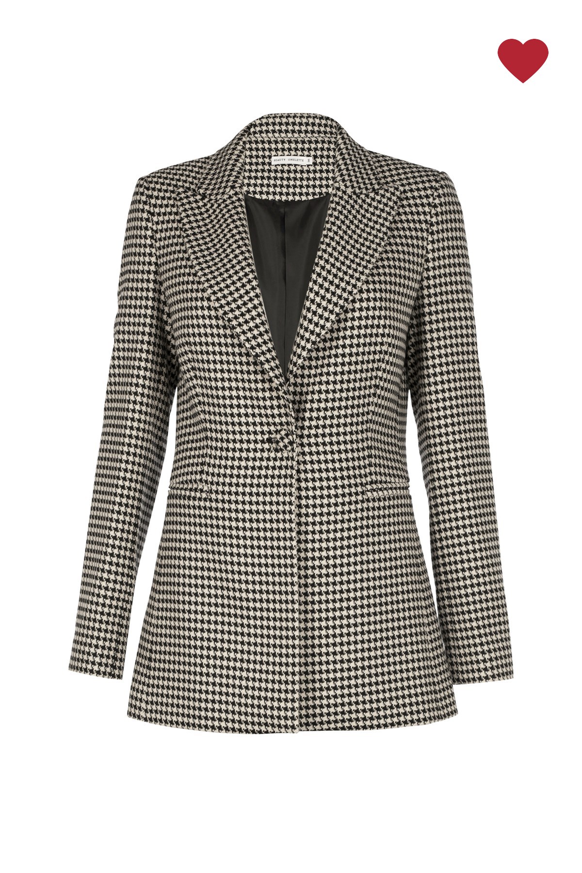 Siyah Kaz Ayağı Desenli Takım Blazer
