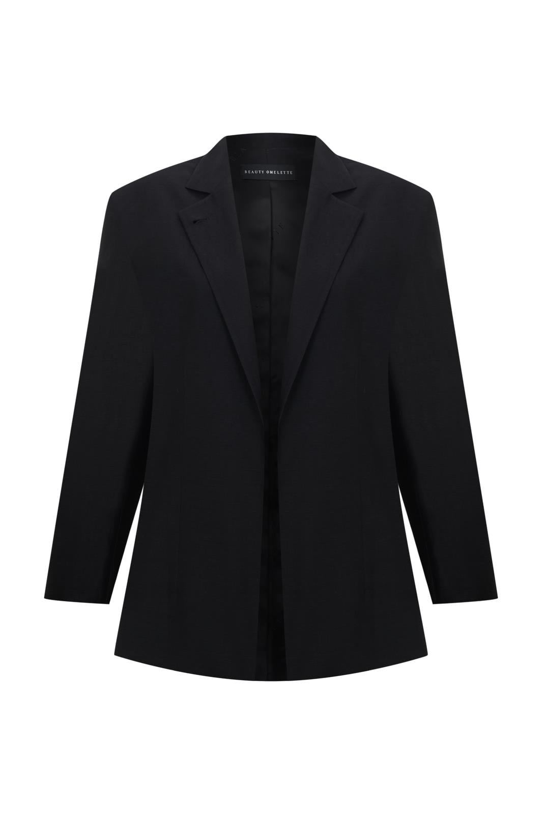 Siyah Keten Blazer