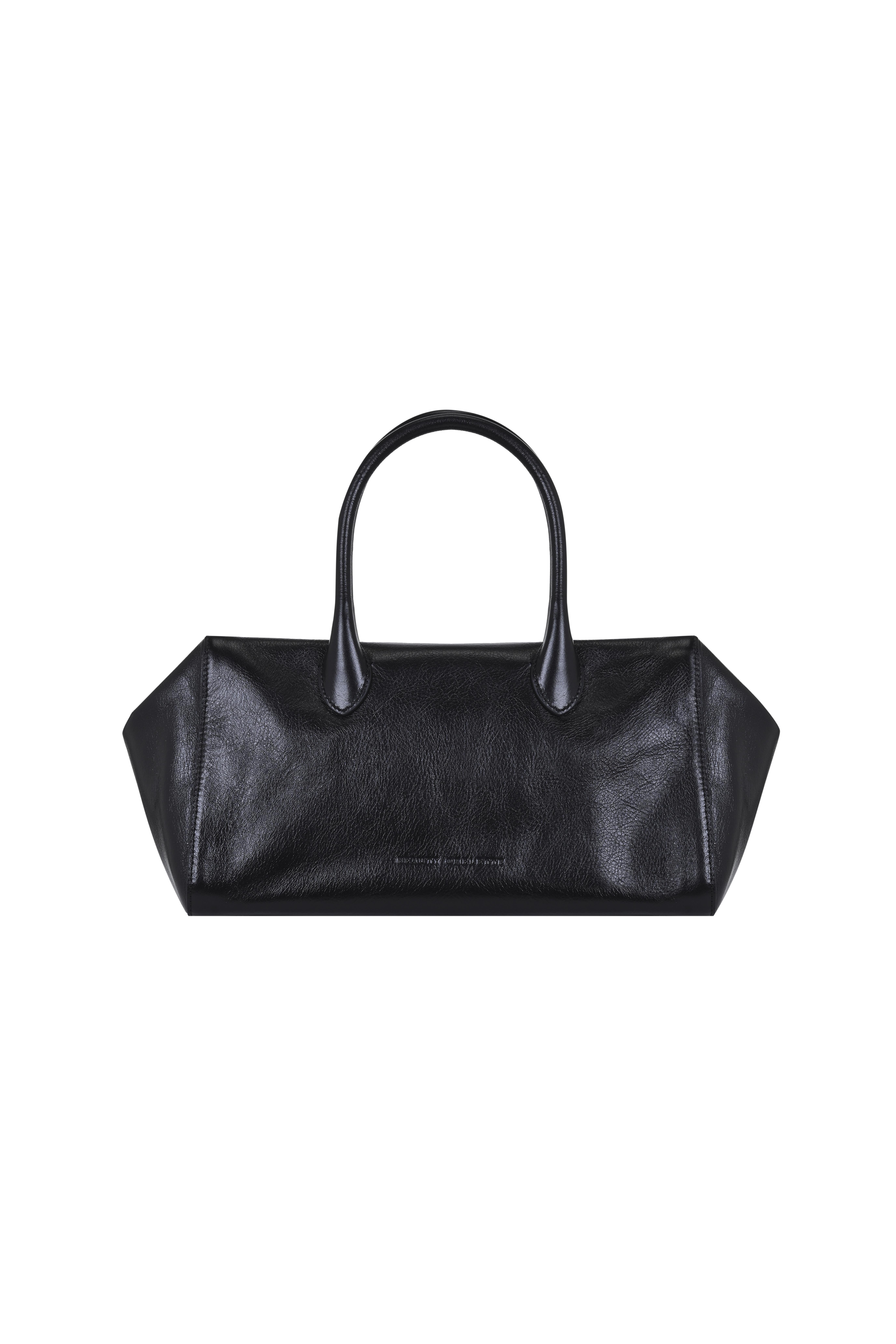 Siyah Kırık Efektli Deri Oxford  Bag