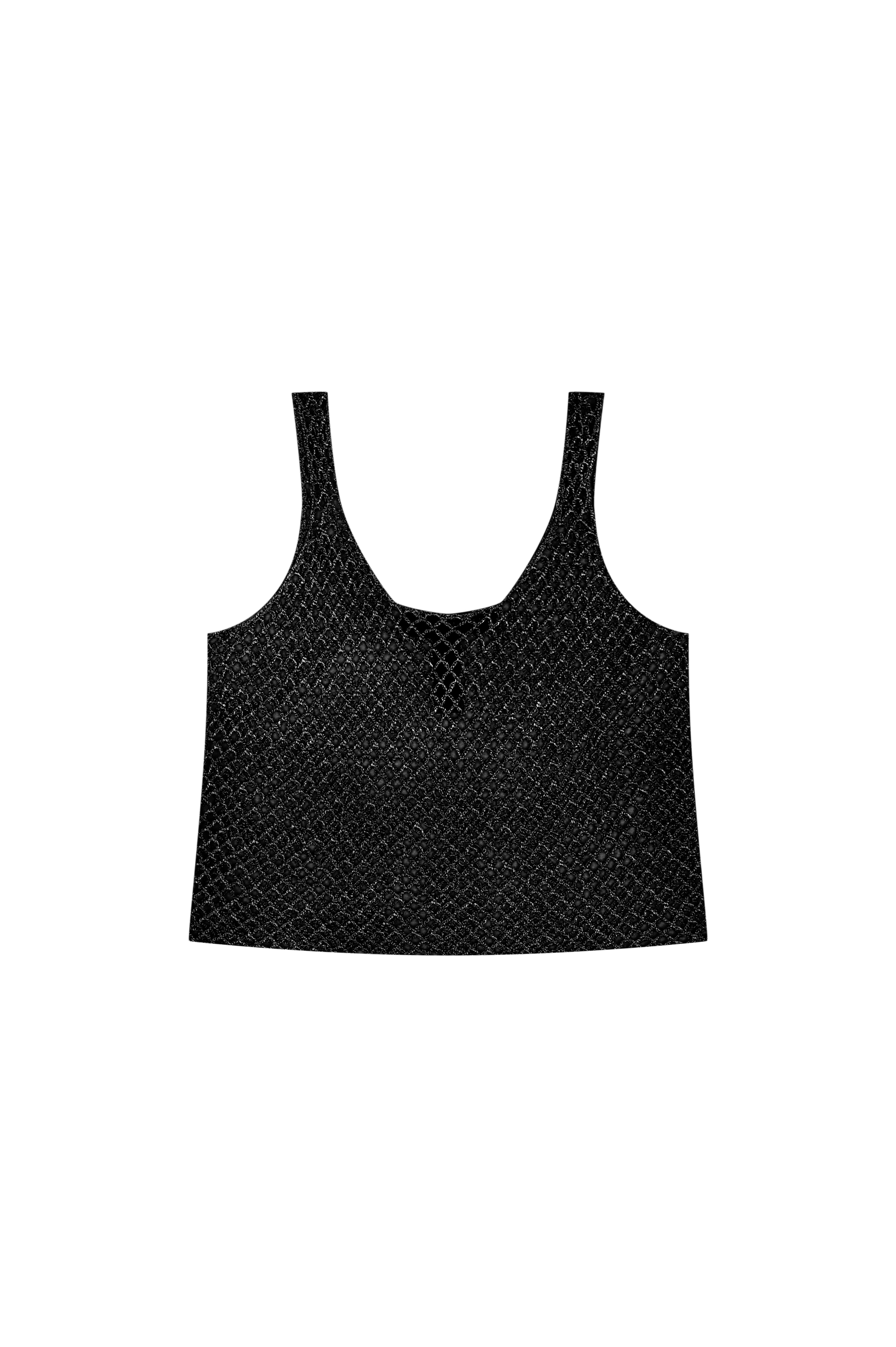 Siyah Kroşe Askılı Atlet