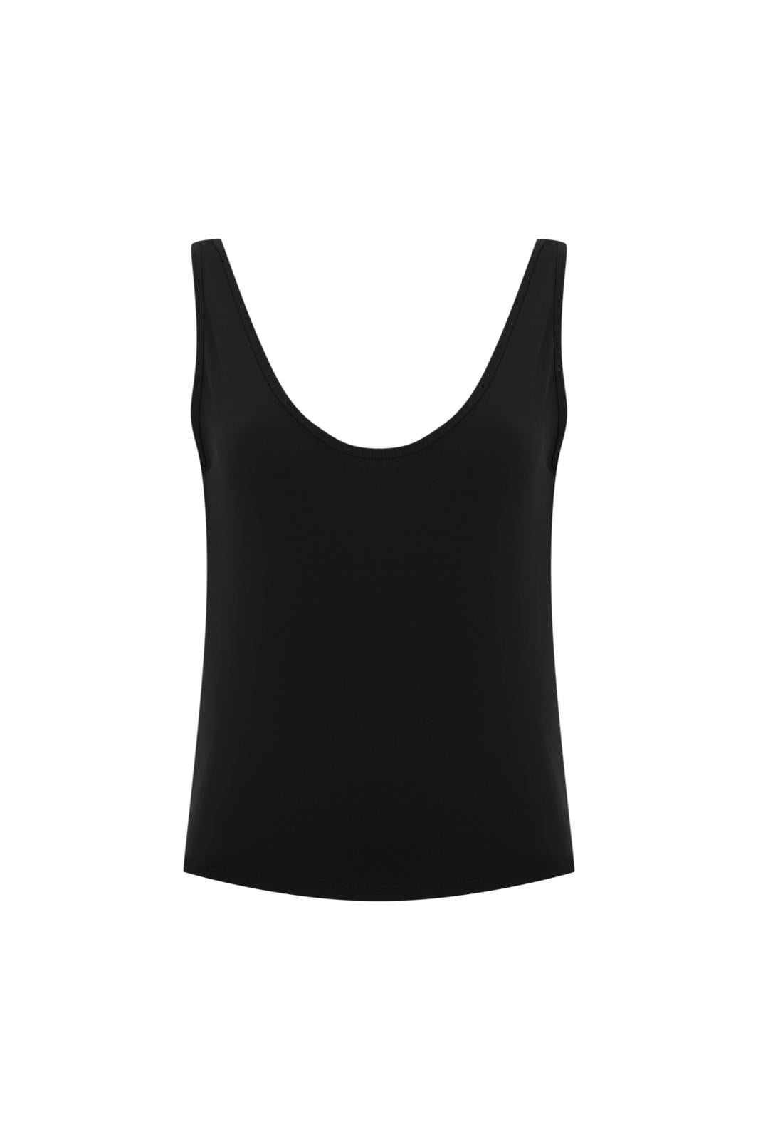 Siyah U Yaka Dökümlü Jarse Atlet