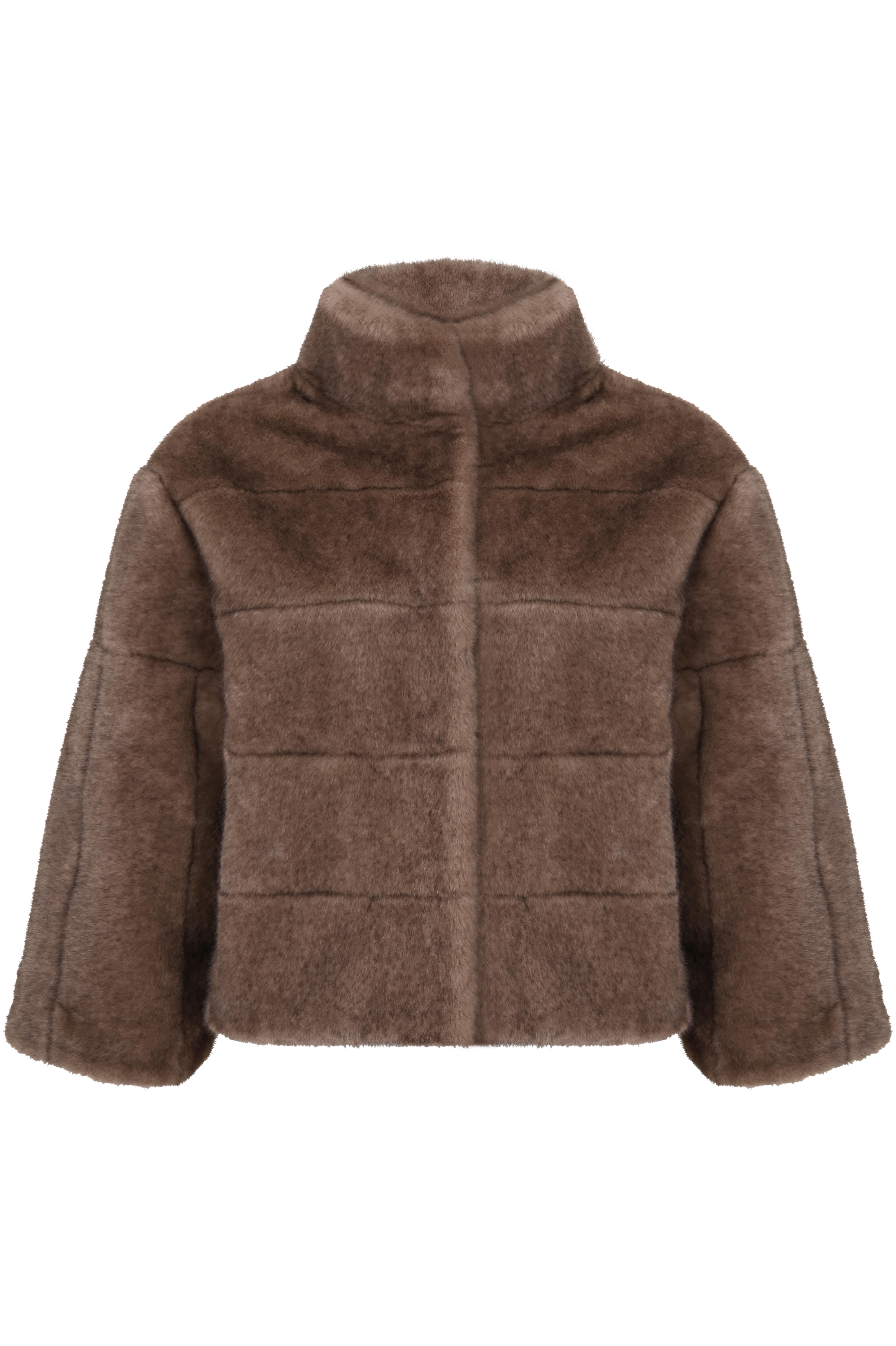 Vizon Dik Yaka Crop Suni Kürk