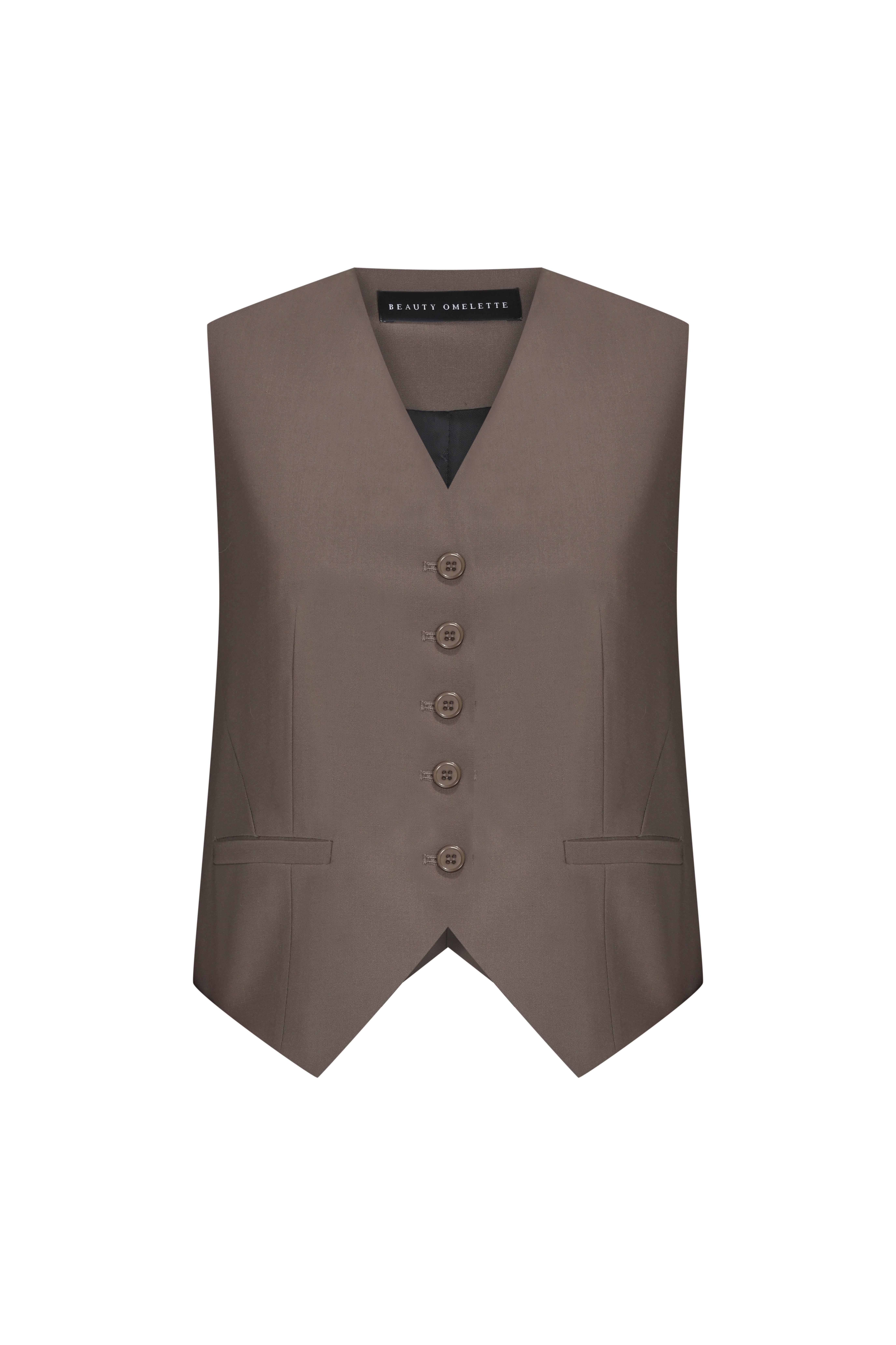 Vizon V Yaka Yünlü Yelek