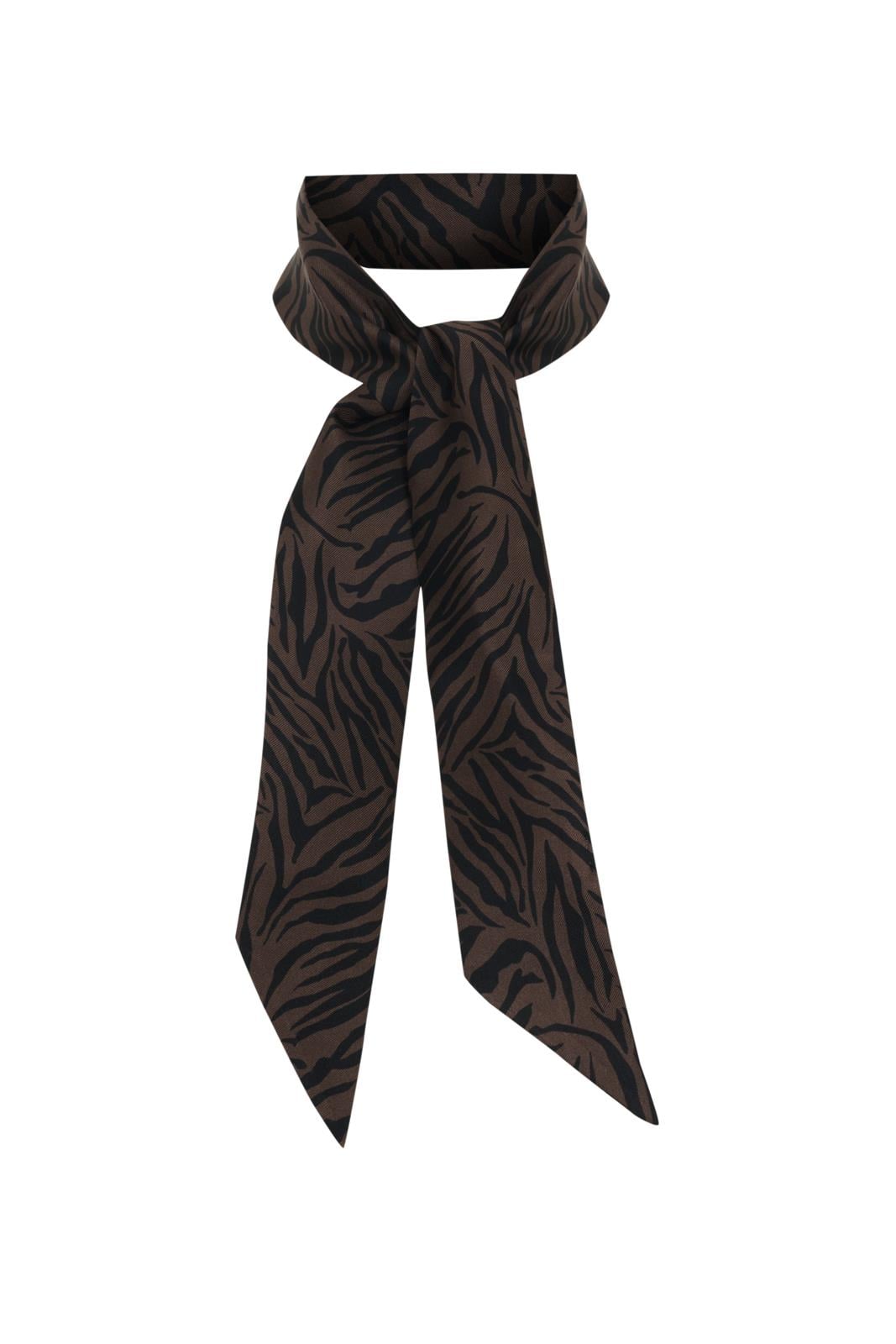 Zebra Desen İnce İpek Fular