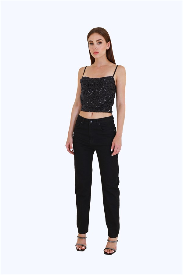 Siyah New Straight Fit Jean