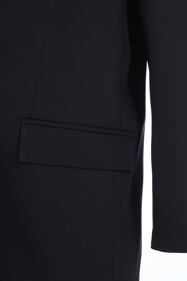 Siyah Oversize Vatkalı Takım Blazer