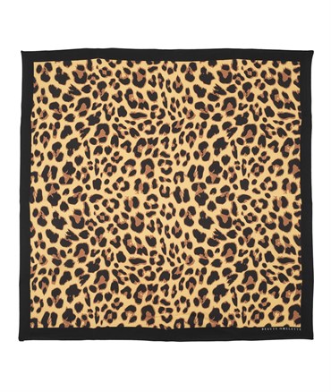 55 x 55 İpek Leaopar Desenli Fular