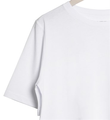 Beyaz Sıfır Yaka T-shirt