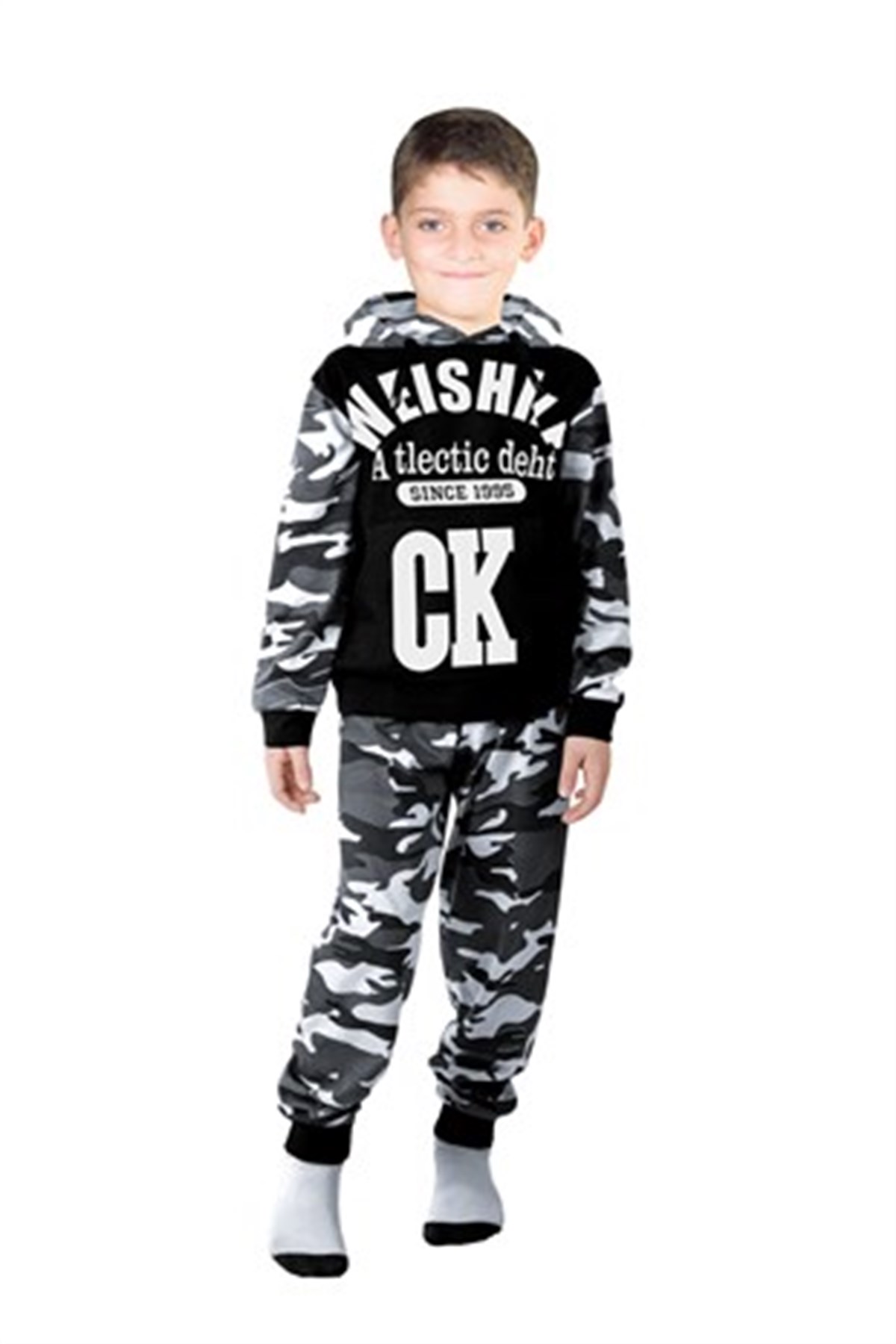 Kamuflaj Desenli Eşofman Mevsimlik Pijama Çocuk Takım