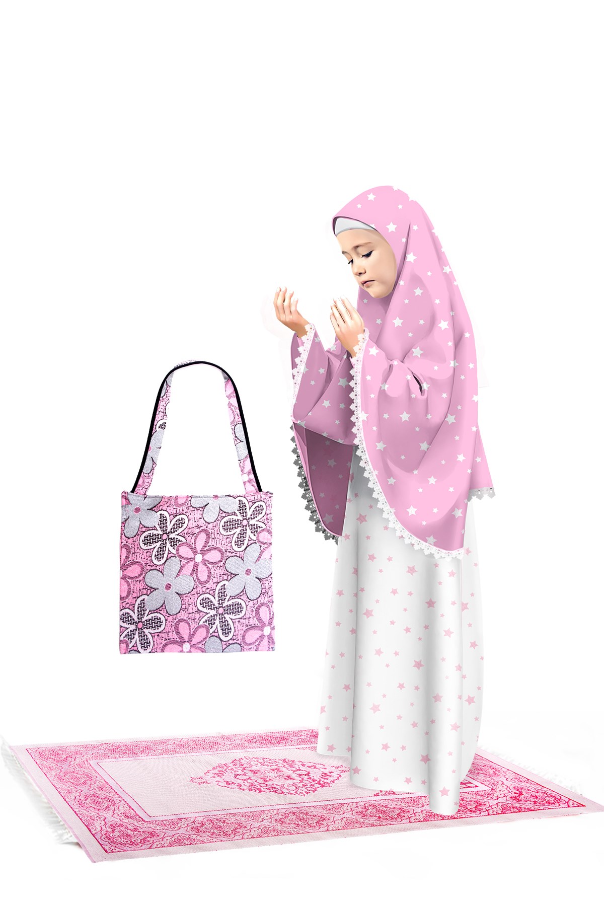 NAMAZ TAKIMLARI NAMAZLIK TAKIM Ç BSKL POPLİN 4 AD Ghabir 3 cm  Dasan 13 MODEL983 908