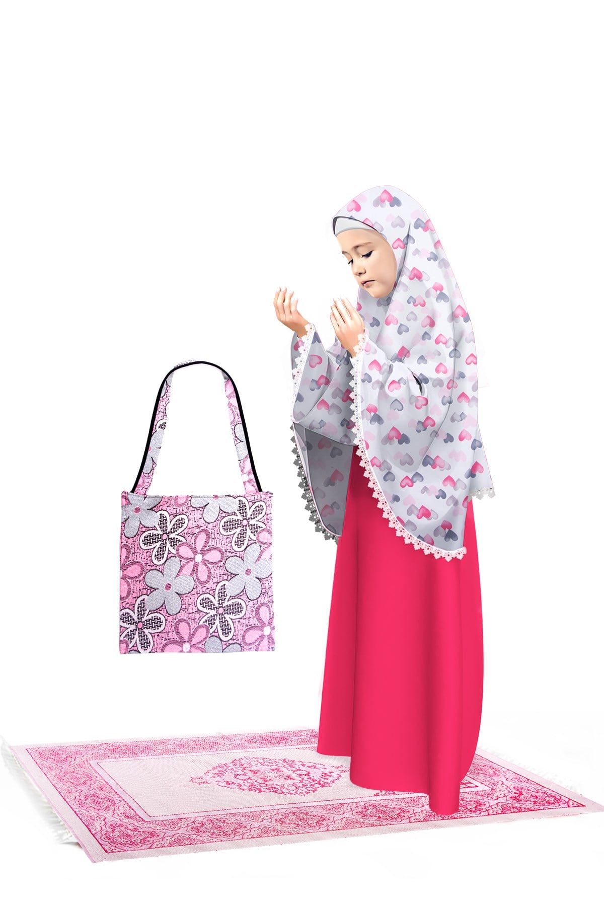 NAMAZ TAKIMLARI NAMAZLIK TAKIM Ç BSKL POPLİN 4 AD Ghabir 3 cm peçe BSKL  Dasan 10 MODEL 977 979