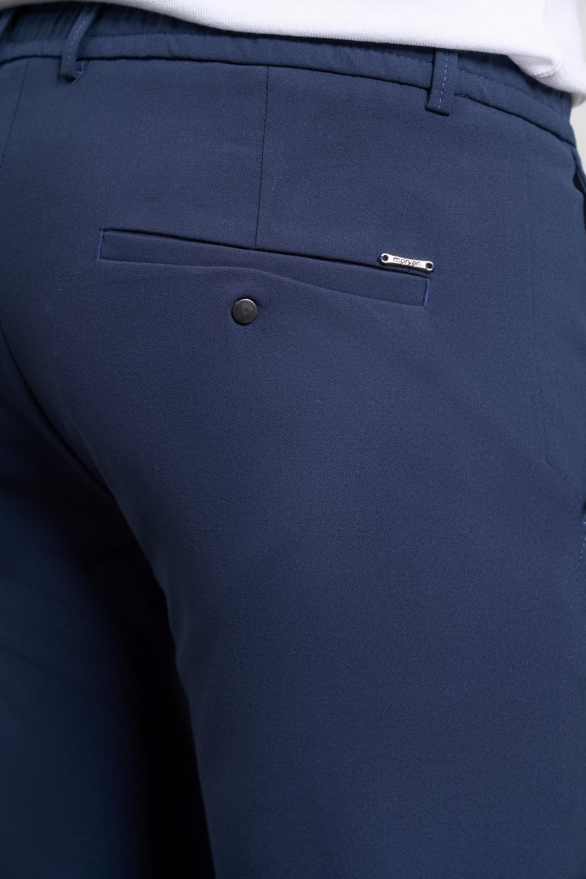 Açık Lacivert  Slim Fit Dar Kesim Yan Cep Bağcıklı Jogger Erkek Pantolon