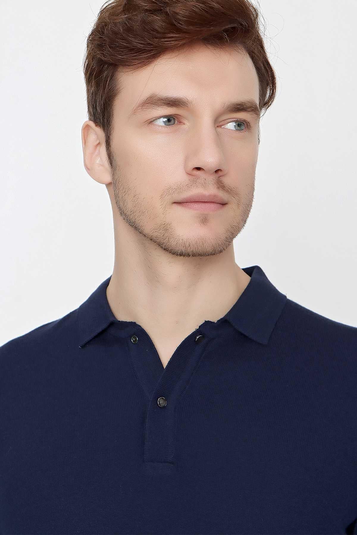 Marine Basic Dinamik Fit Rahat Kesim Polo Yaka Triko Kazak