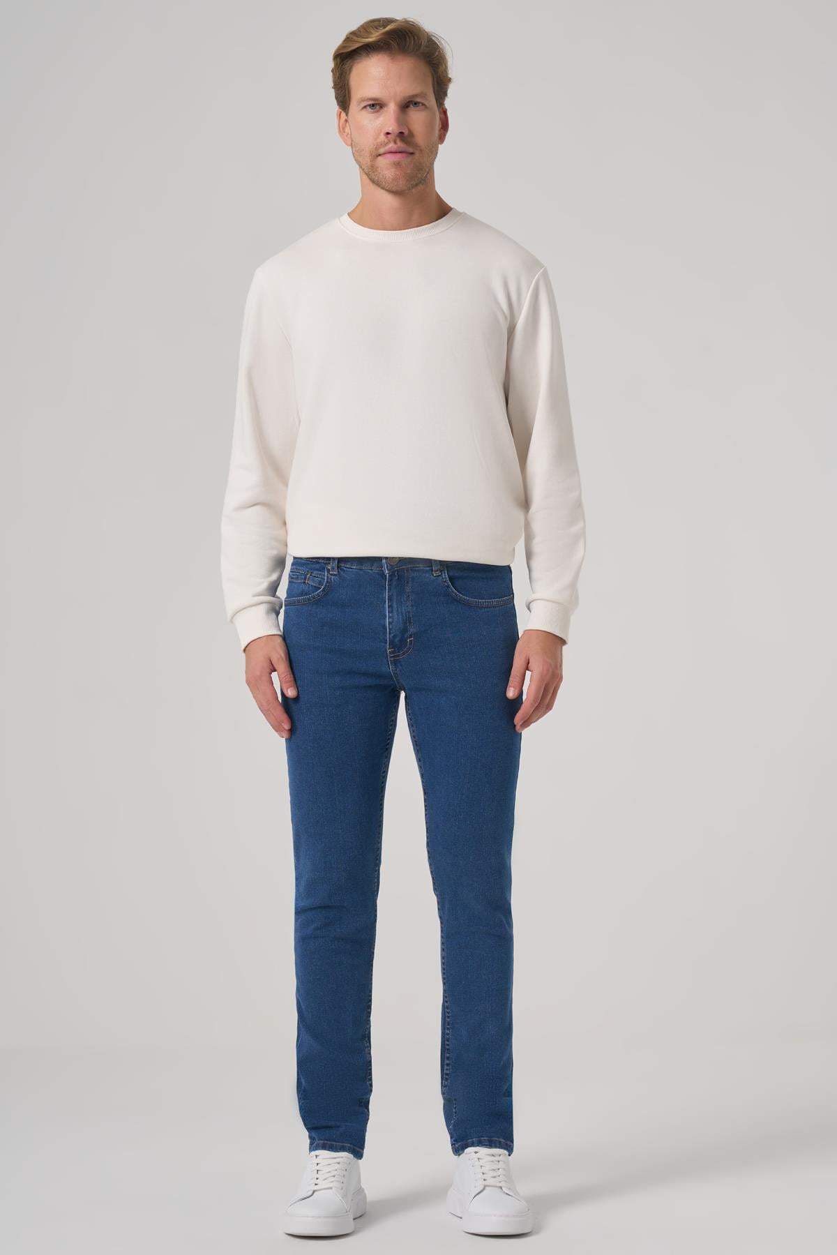 Morven Erkek A. MAVİ Denim 5 Cep Slim Fit Jean Kot Pantolon