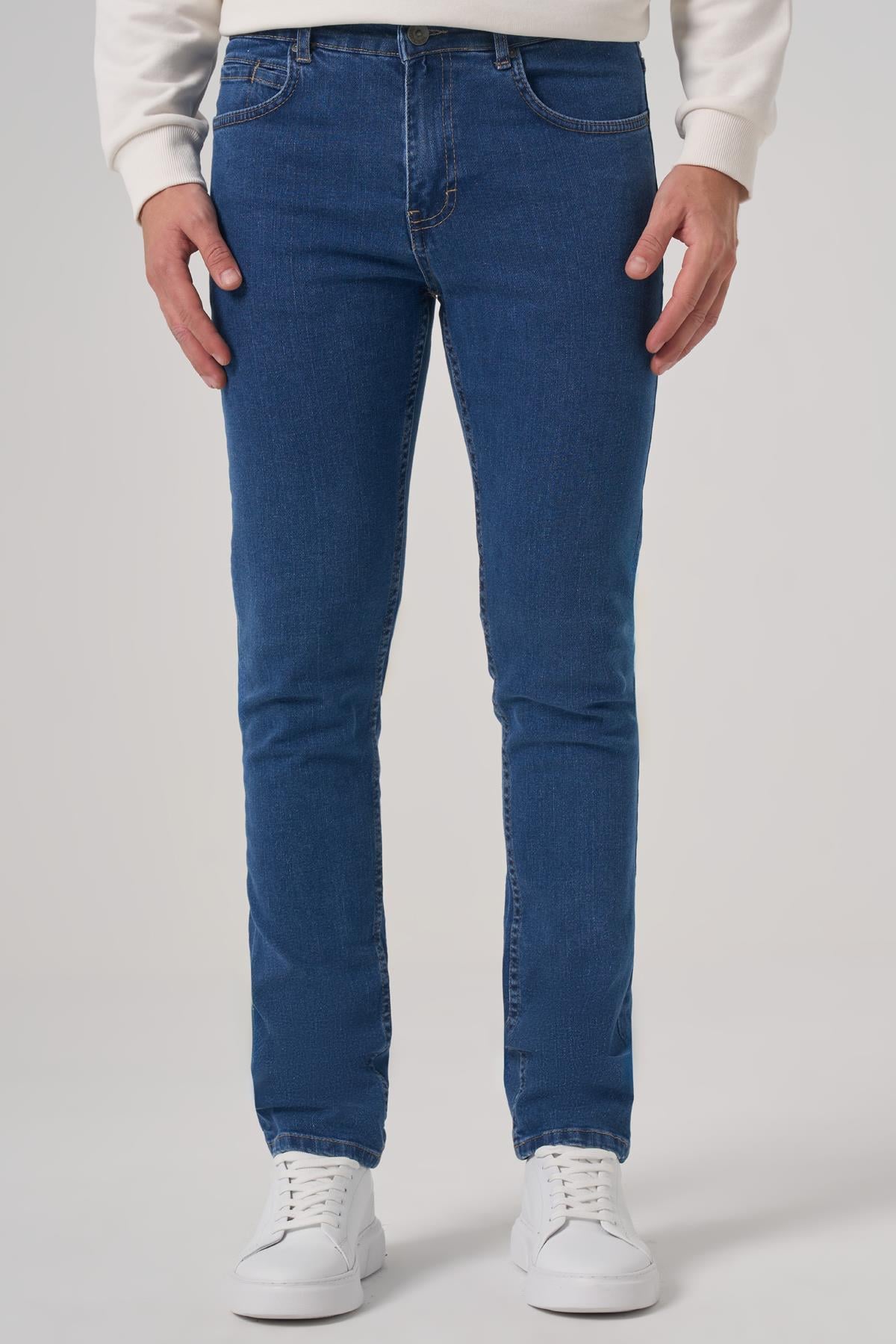 Morven Erkek A. MAVİ Denim 5 Cep Slim Fit Jean Kot Pantolon
