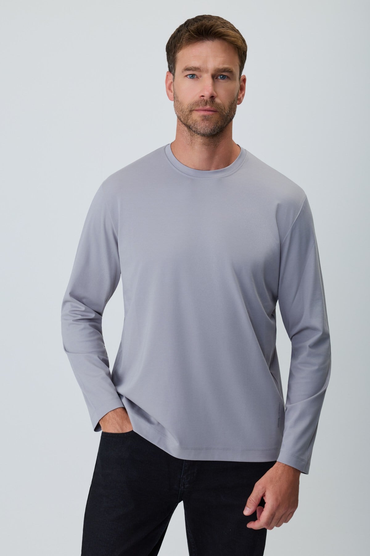 Morven Erkek AÇIK GRİ Bisiklet Yaka Rayon Sweatshirt