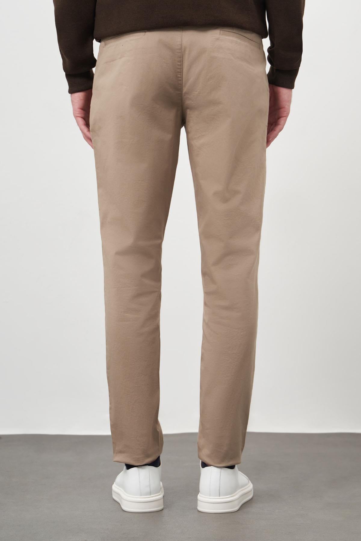 Morven Erkek AÇIK KAHVE Pamuk Yan Cep Slim Fit Chino Pantolon