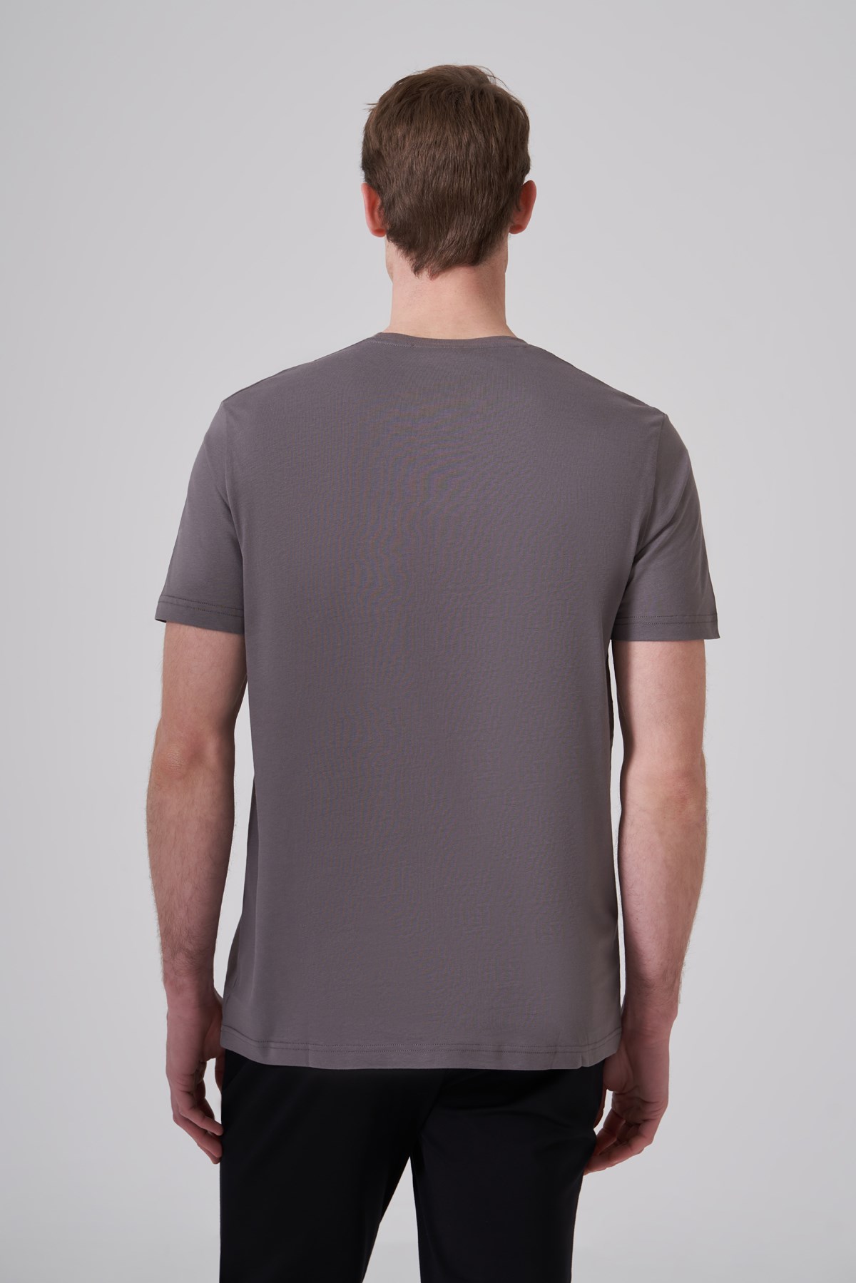Morven Erkek Antrasit Basic Bisiklet Yaka Dynamic Fit Pamuk T-Shirt