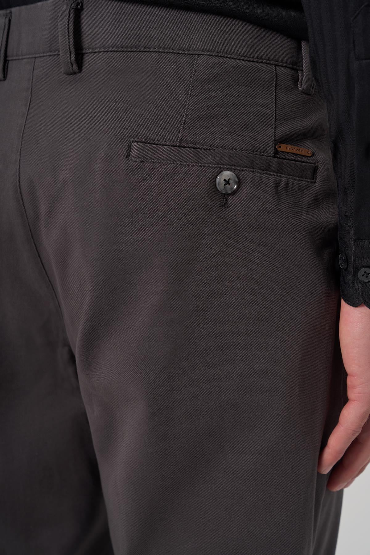 Morven Erkek Antrasit Pamuk Trend Dynamic Fit Chino Pantolon