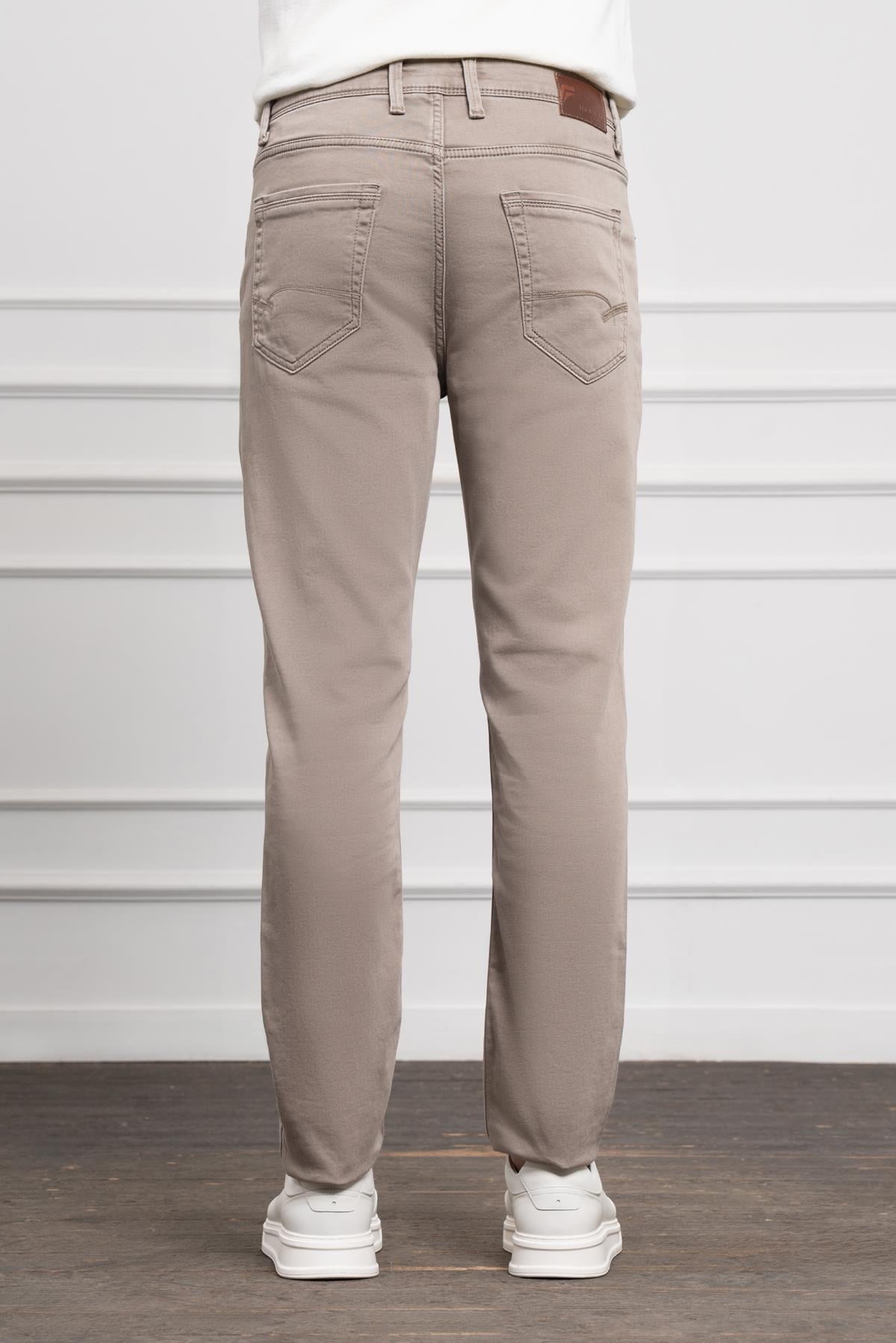 Morven Erkek Bej Mevsimlik Pamuk 5 Cep Dynamic Fit Jean Pantolon