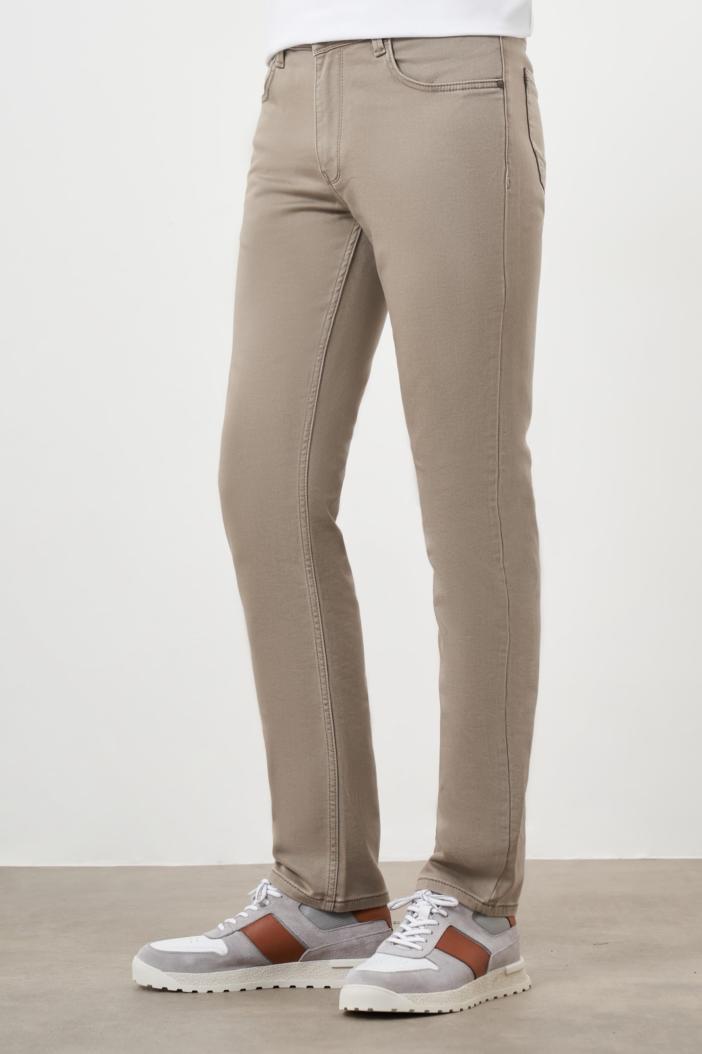 Morven Erkek Bej Mevsimlik Pamuk 5 Cep Dynamic Fit Jean Pantolon