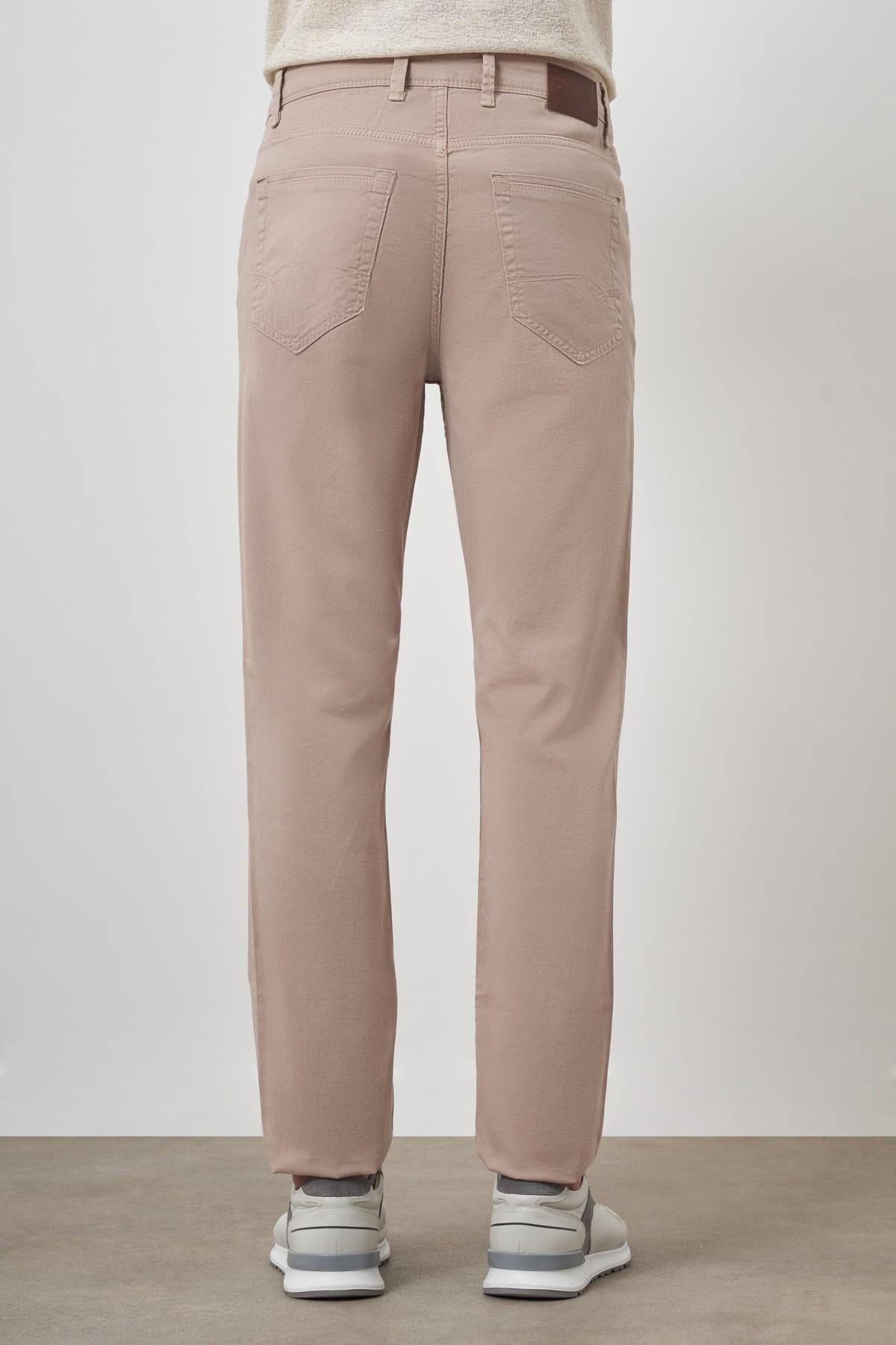 Morven Erkek Bej Pamuk 5 Cep Dynamic Fit Jean Kot Pantolon