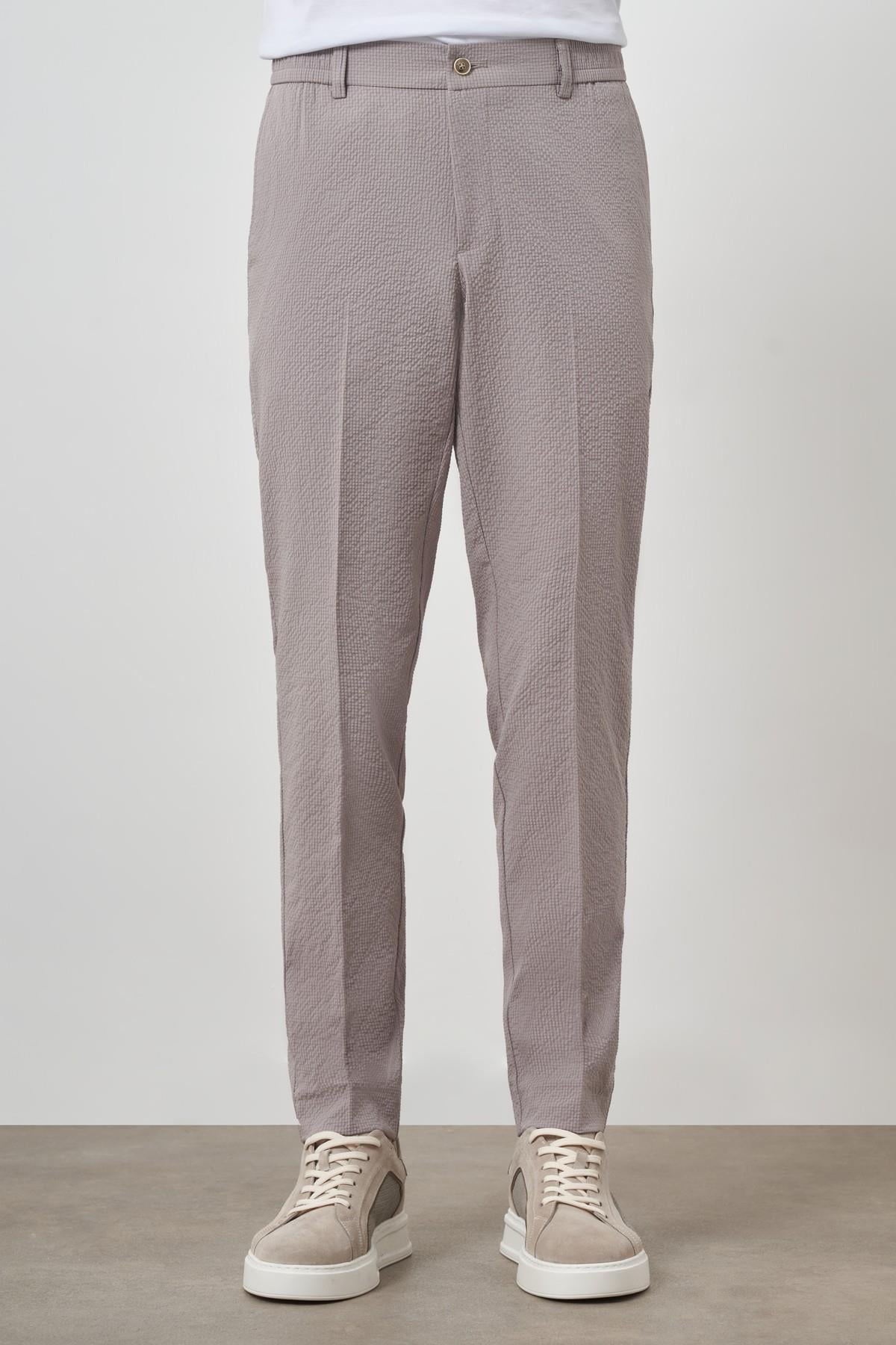 Morven Erkek Bej Polyester Lastikli Trend Slim Fit Pantolon