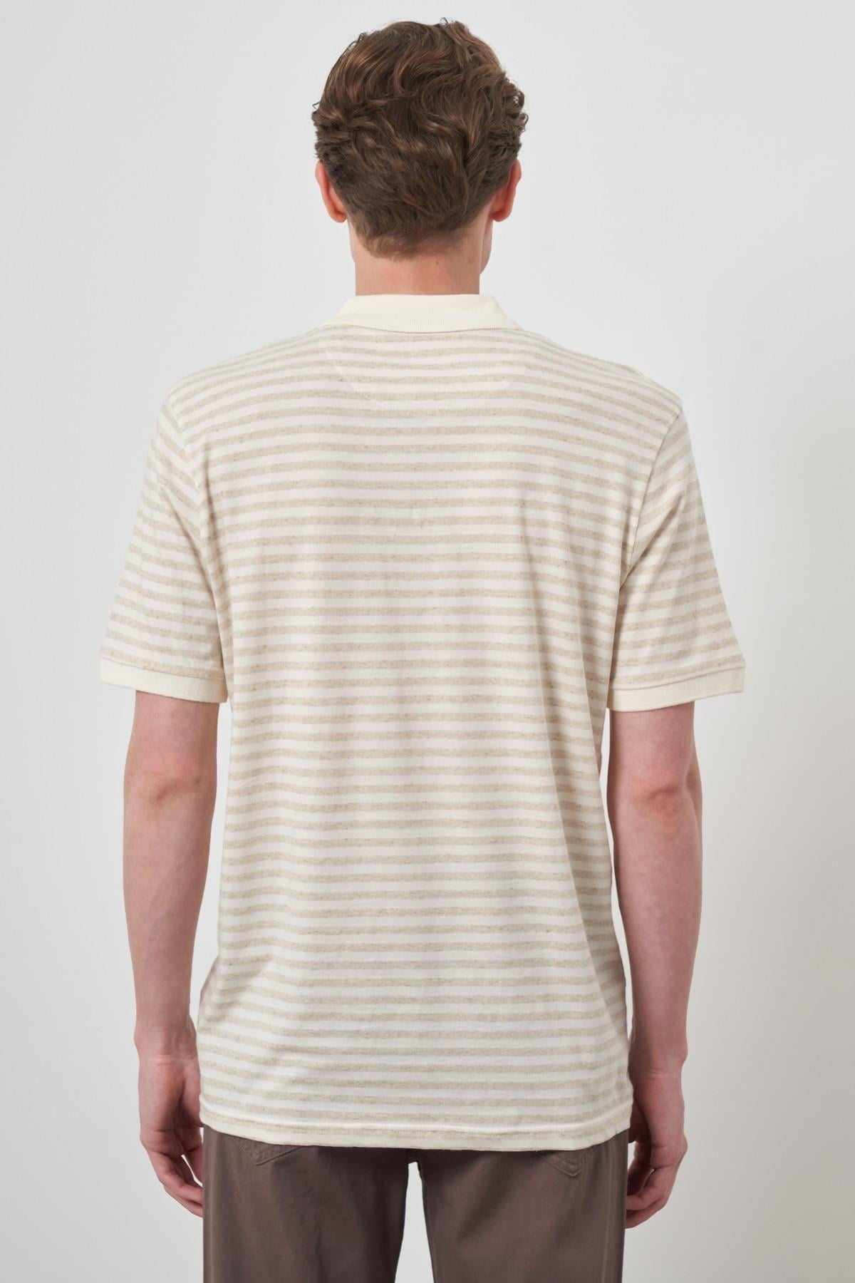 Morven Erkek Bej Trend  Polo Yaka T-Shirt