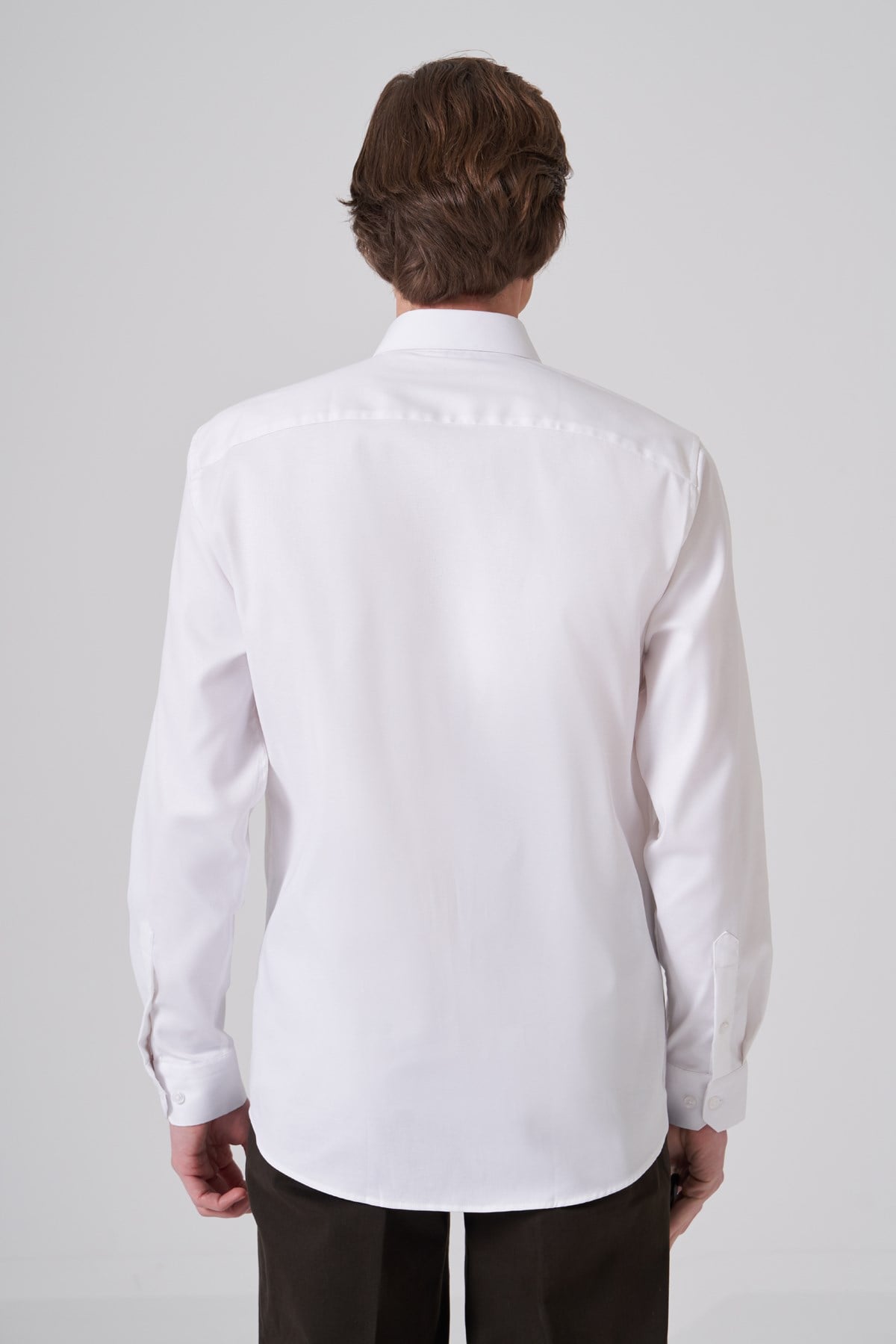 Morven Erkek Beyaz Pamuk Trend Slim Fit İtalyan Yaka Gömlek